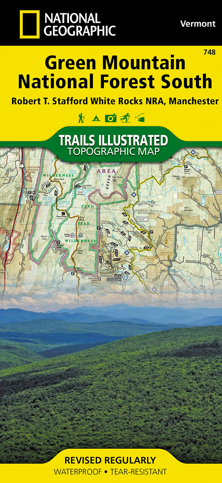 Green Mountain National Forest South Map [Robert T. Stafford White Rocks National Recreation Area, Manchester] (National Geographic Trails Illustrated Map, 748)