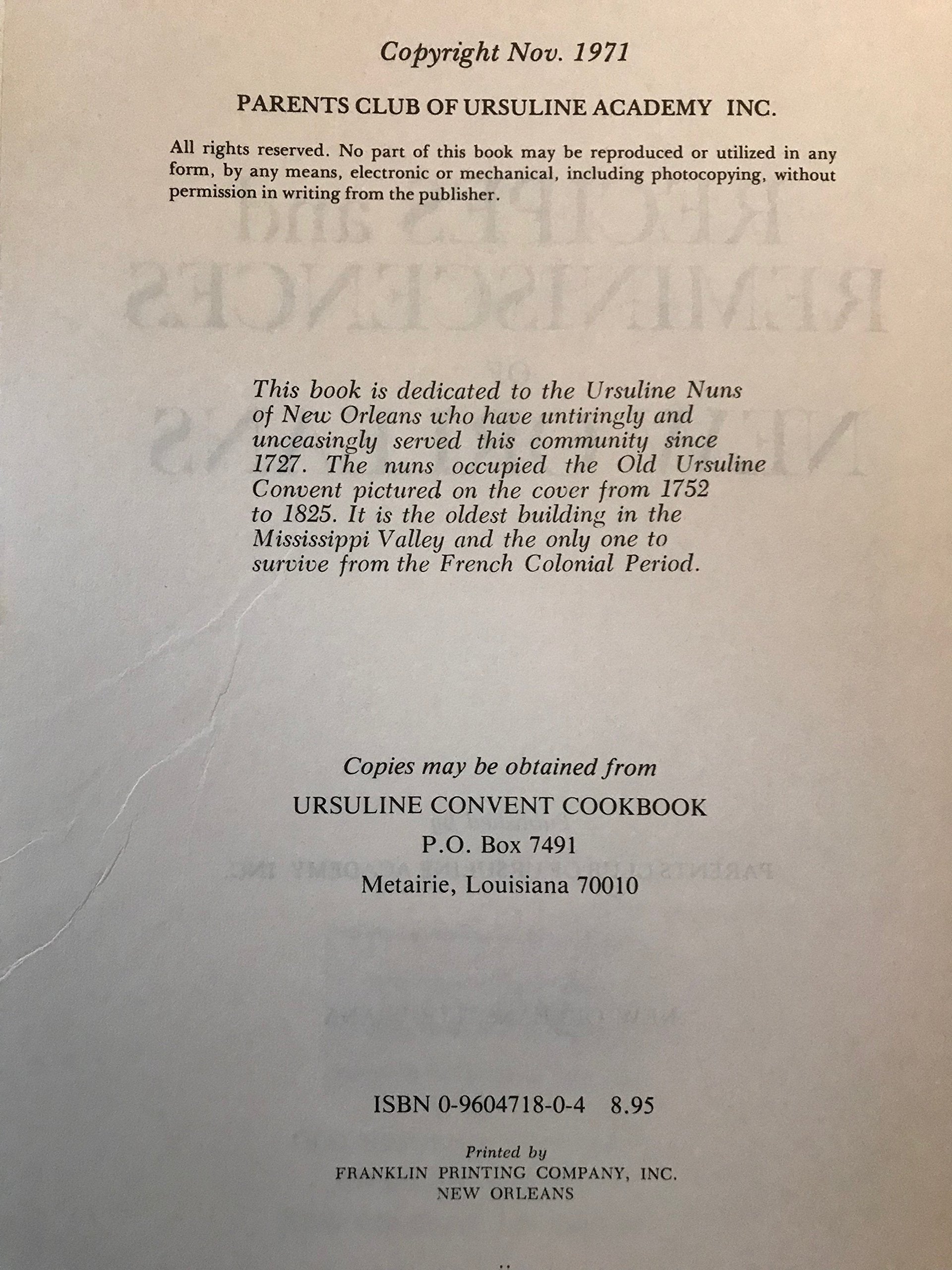 Recipes and Reminiscences of New Orleans