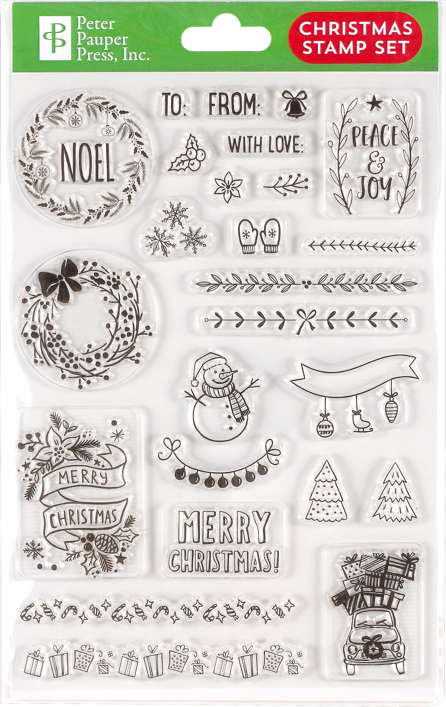 Christmas Clear Stamp Set (25 individual stamps)