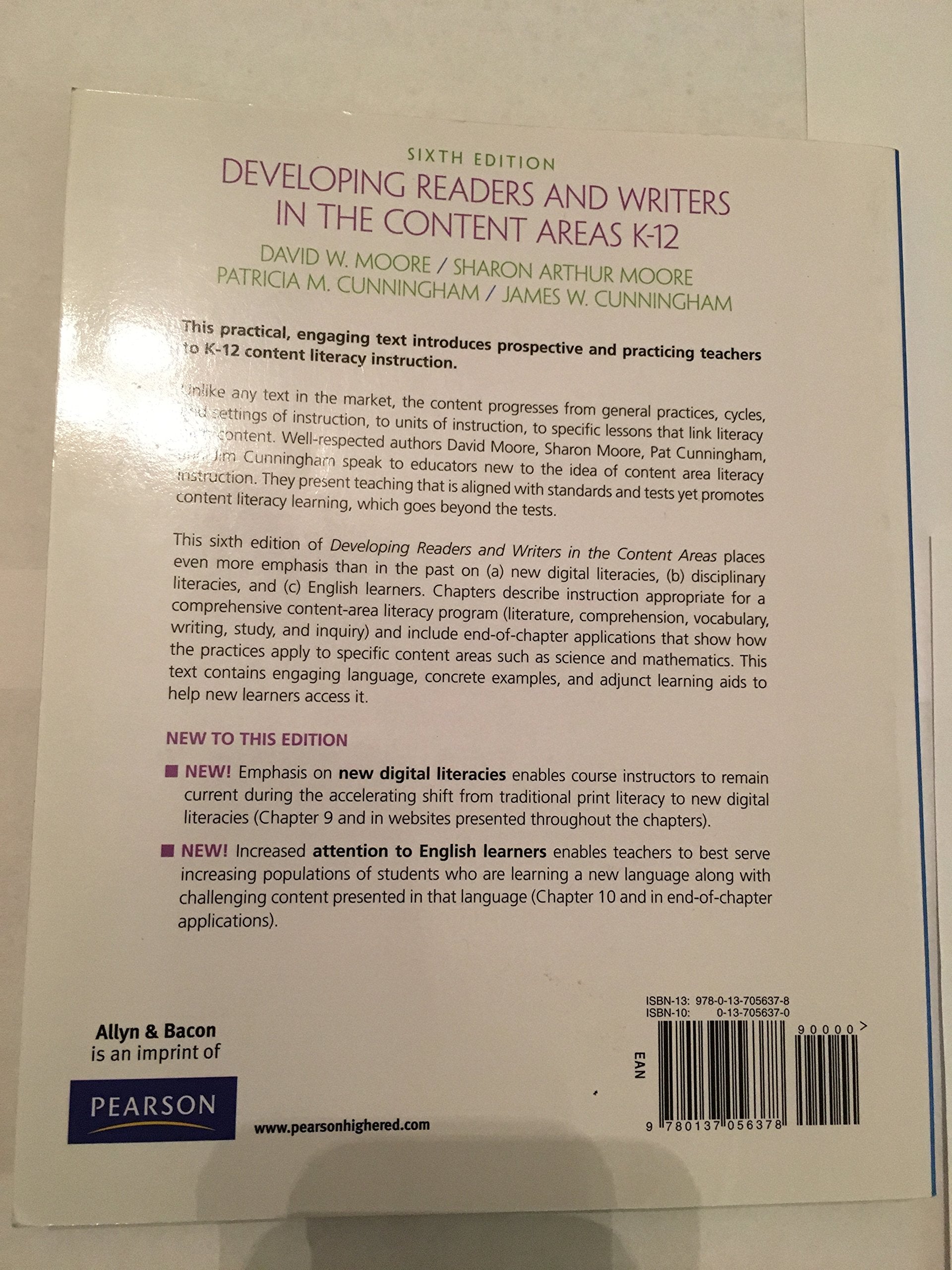 Developing Readers and Writers in the Content Areas K-12