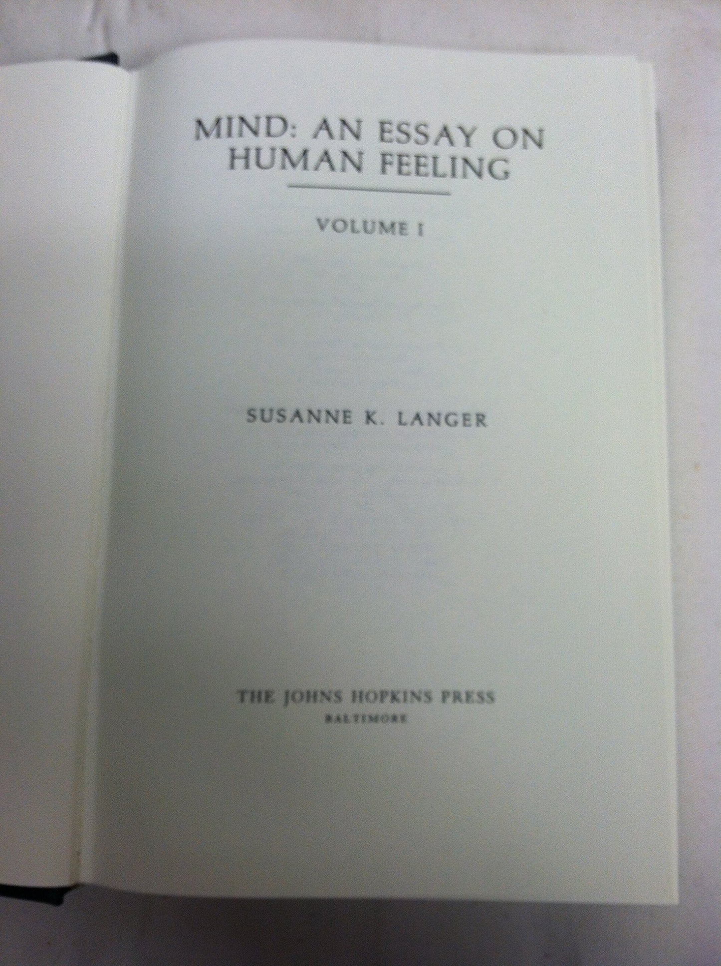 Mind: An Essay on Human Feeling, Vol. 1 (Mind (Hardcover))