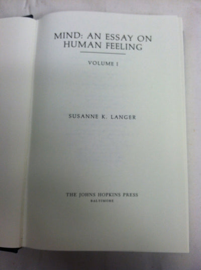 Mind: An Essay on Human Feeling, Vol. 1 (Mind (Hardcover))