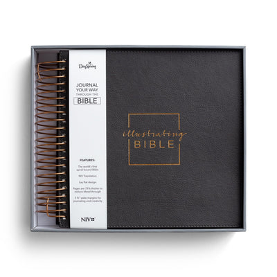 Illustrating Bible NIV Dark Grey (Spiral Bound), J3482 (8 Point Font)