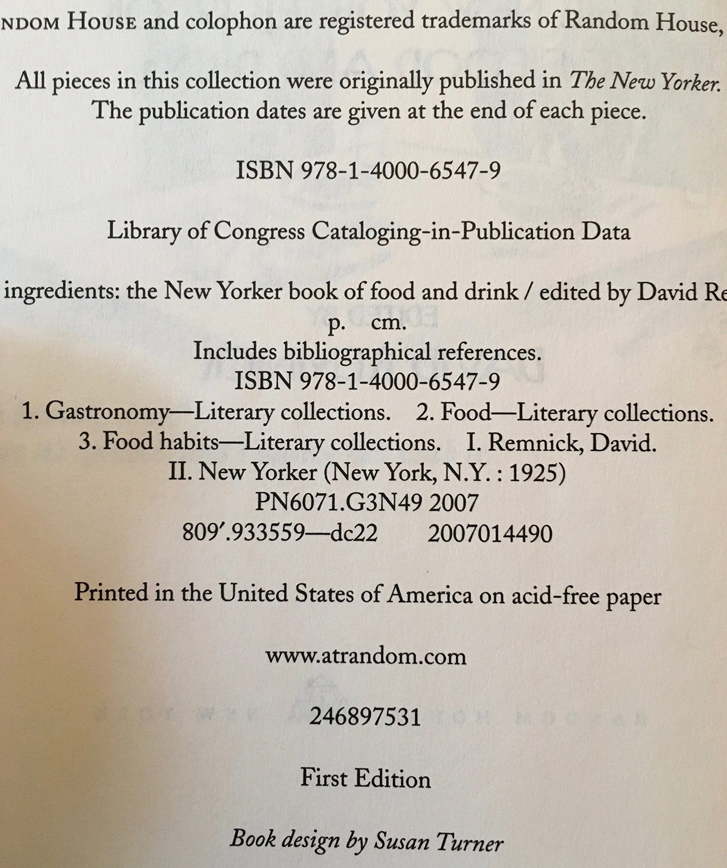 Secret Ingredients: The New Yorker Book of Food and Drink