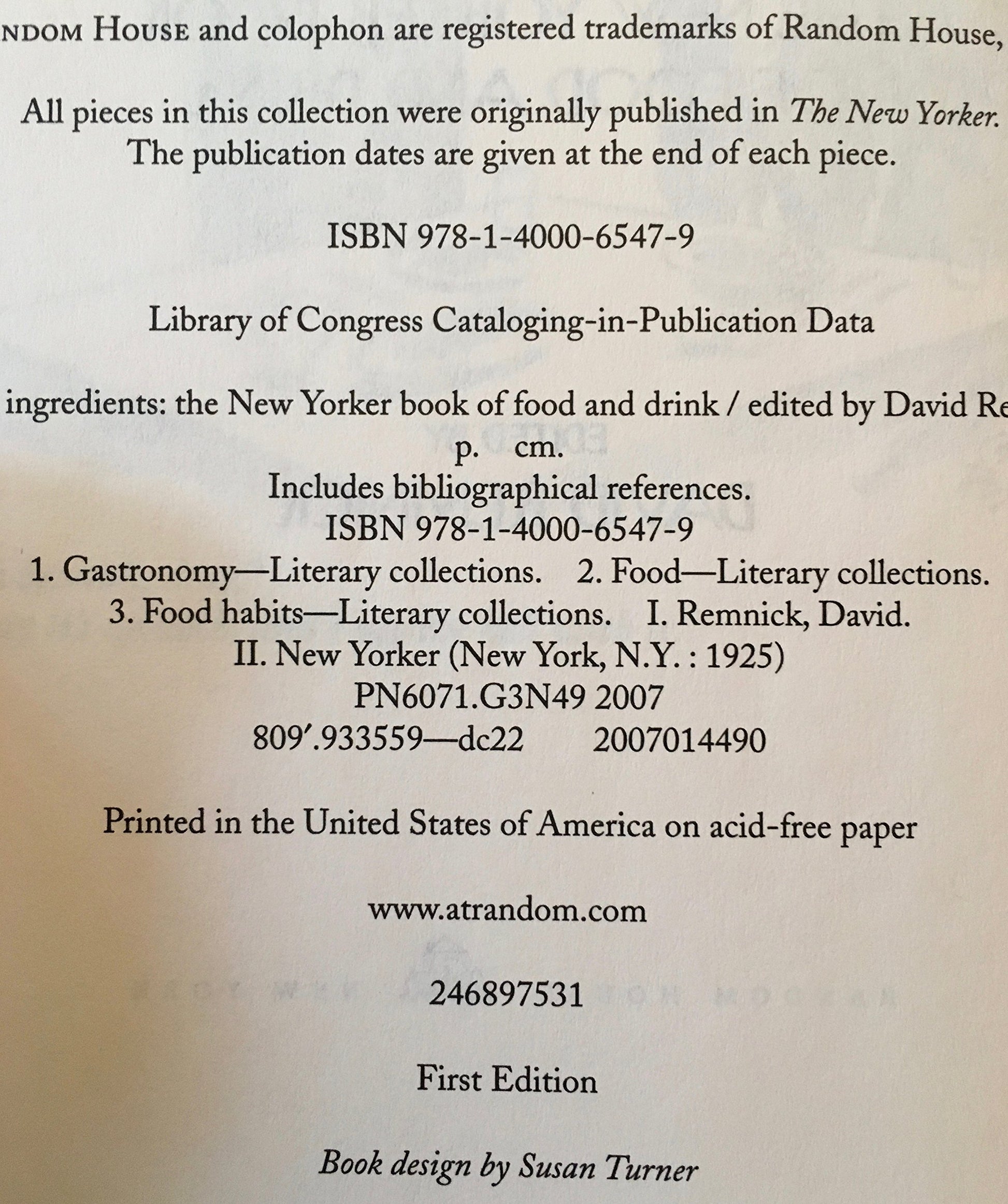 Secret Ingredients: The New Yorker Book of Food and Drink