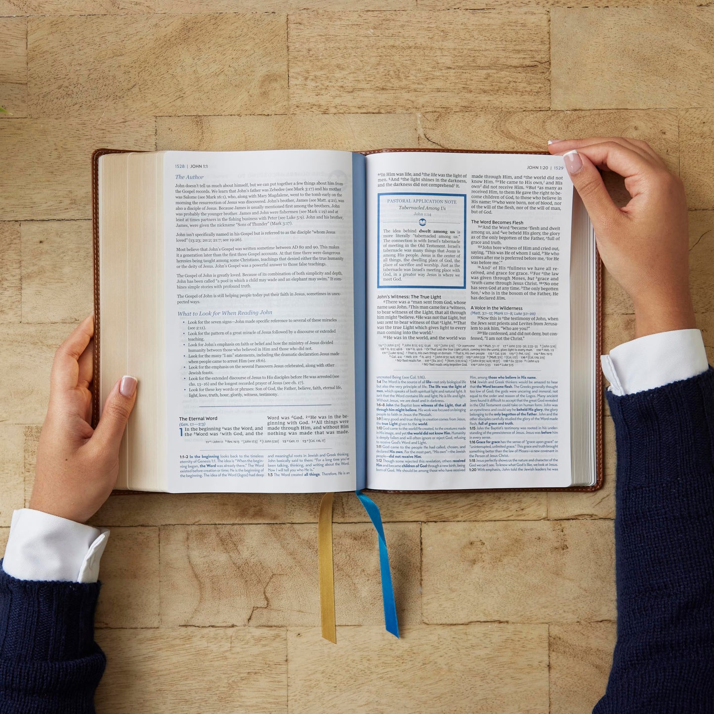 Enduring Word Study Bible: Pastoral Commentary from Every Chapter of the Bible (NKJV, Brown Leathersoft, Red Letter, Comfort Print, Thumb Indexed)