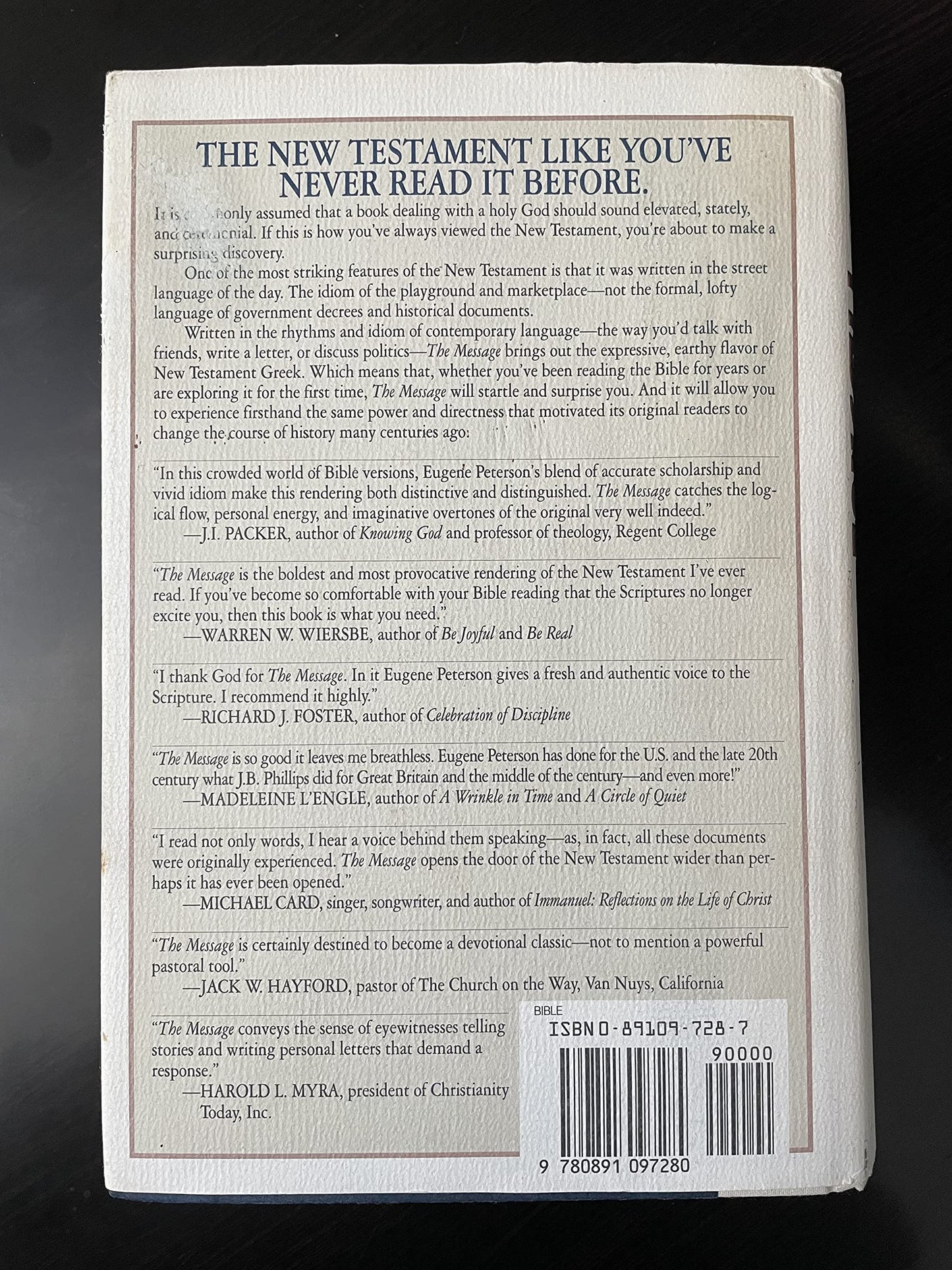 The Message: The New Testament in Contemporary English