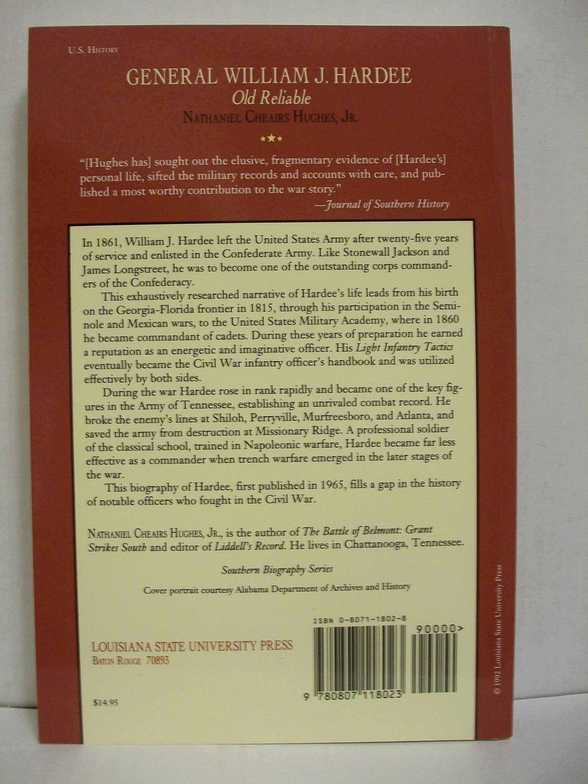 General William J. Hardee: Old Reliable (Southern Biography Series)