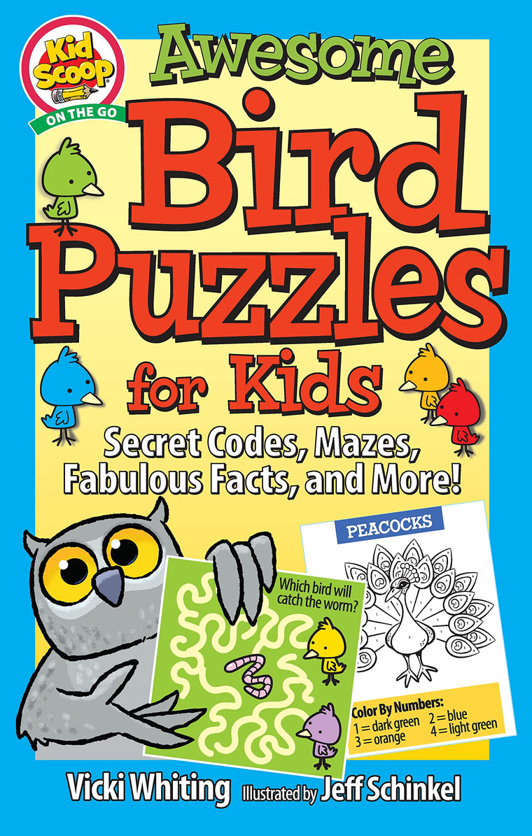 Awesome Bird Puzzles for Kids: Secret Codes, Mazes, Fabulous Facts, and More! (Happy Fox Books) Fun and Educational Activity Book for Children Ages 5-10 to Learn All About Nature Through Play