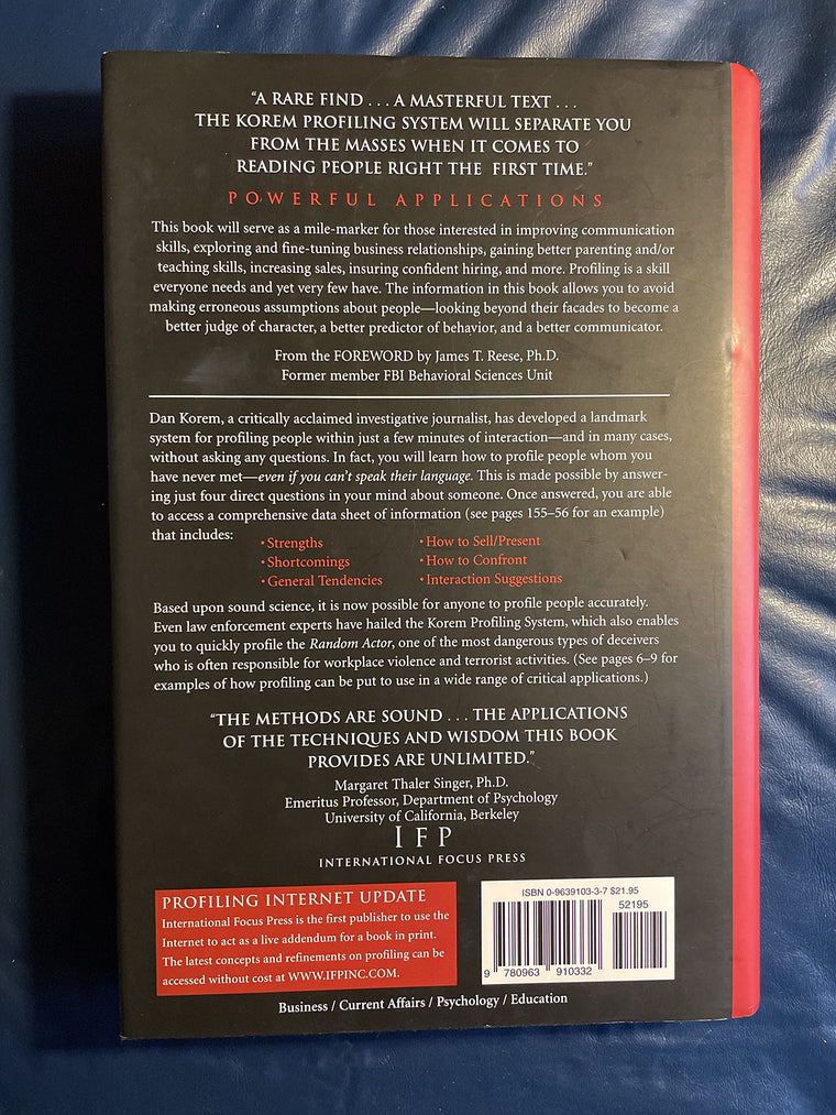 The Art of Profiling: Reading People Right the First Time — back cover