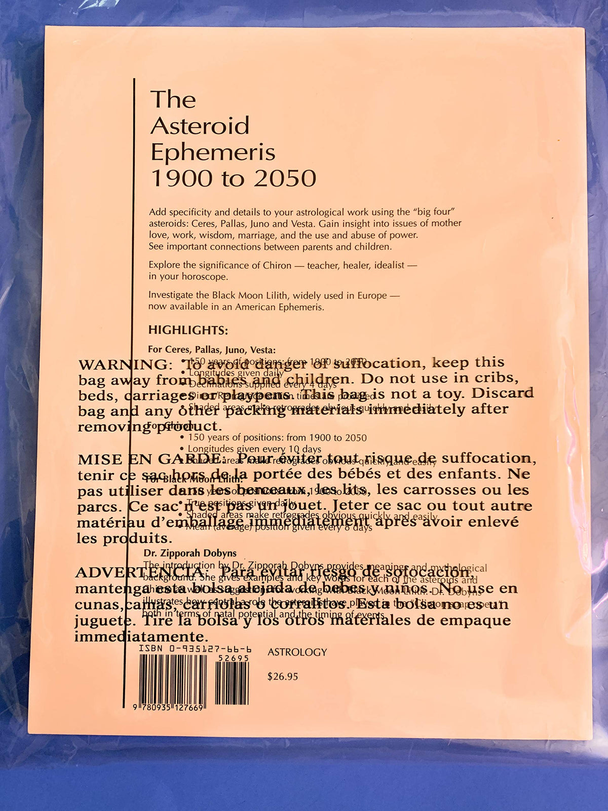 The Asteroid Ephemeris 1900 to 2050: Including Chiron and the Black Moon Lilith