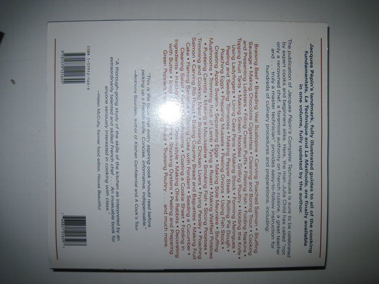 Jacques Pépin's Complete Techniques — back cover