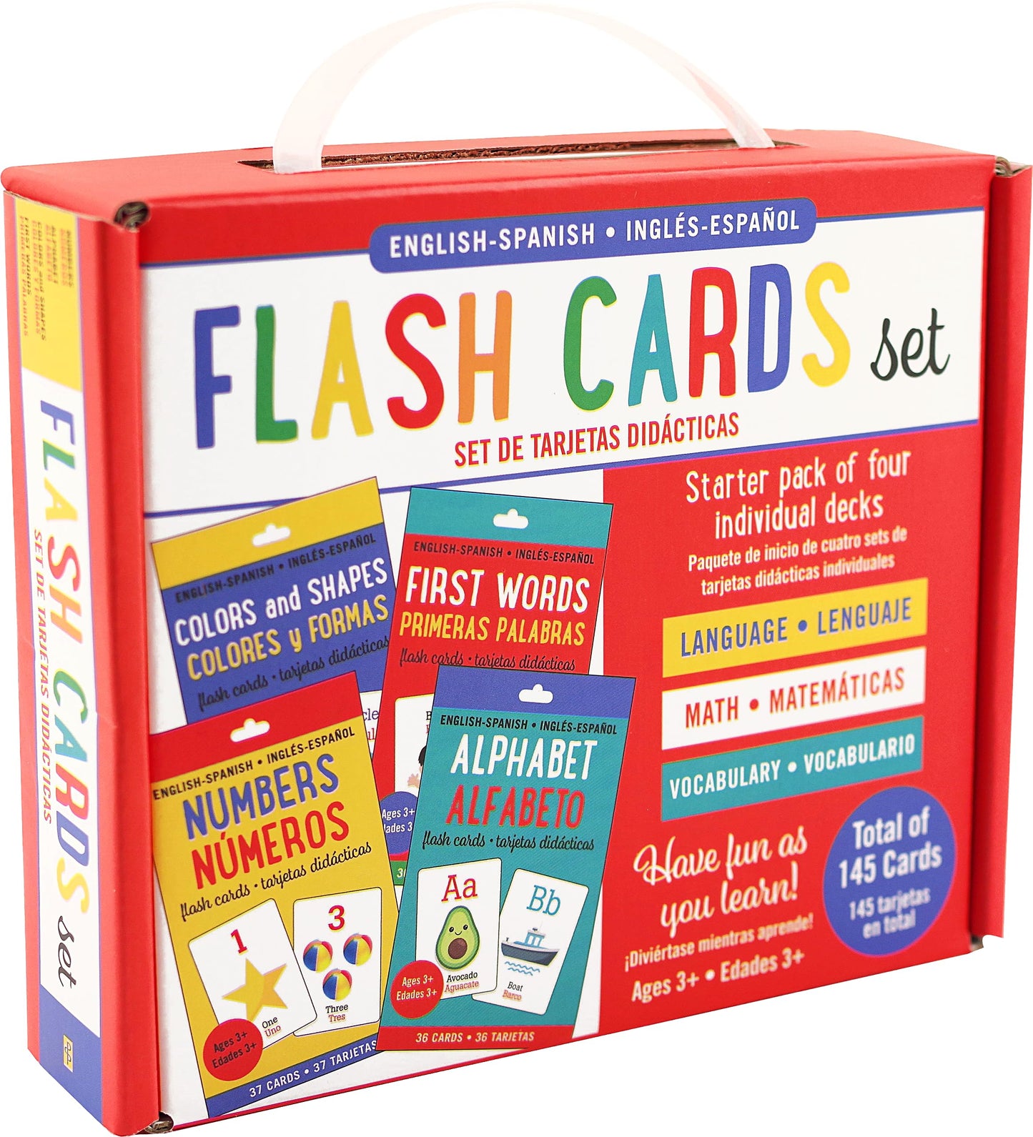 Bilingual Flash Cards Value Pack - Spanish and English (Includes Alphabet, Colors & Shapes, First Words, and Numbers) (Set of 4 Decks)