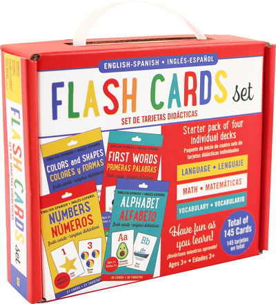 Bilingual Flash Cards Value Pack - Spanish and English (Includes Alphabet, Colors & Shapes, First Words, and Numbers) (Set of 4 Decks)