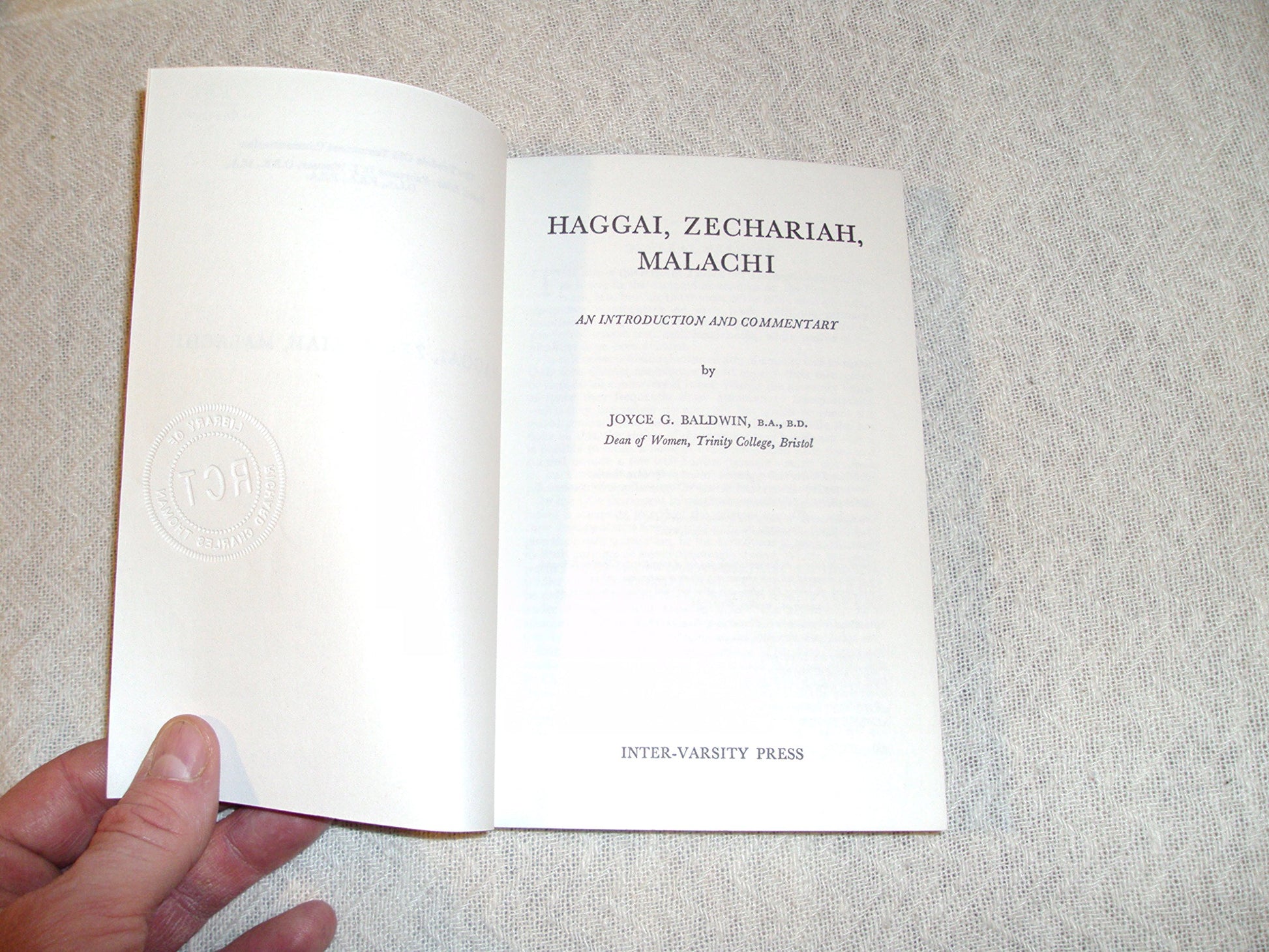 Haggai, Zechariah, Malachi: An Introduction & Commentary (The Tyndale Old Testament Commentary Series)