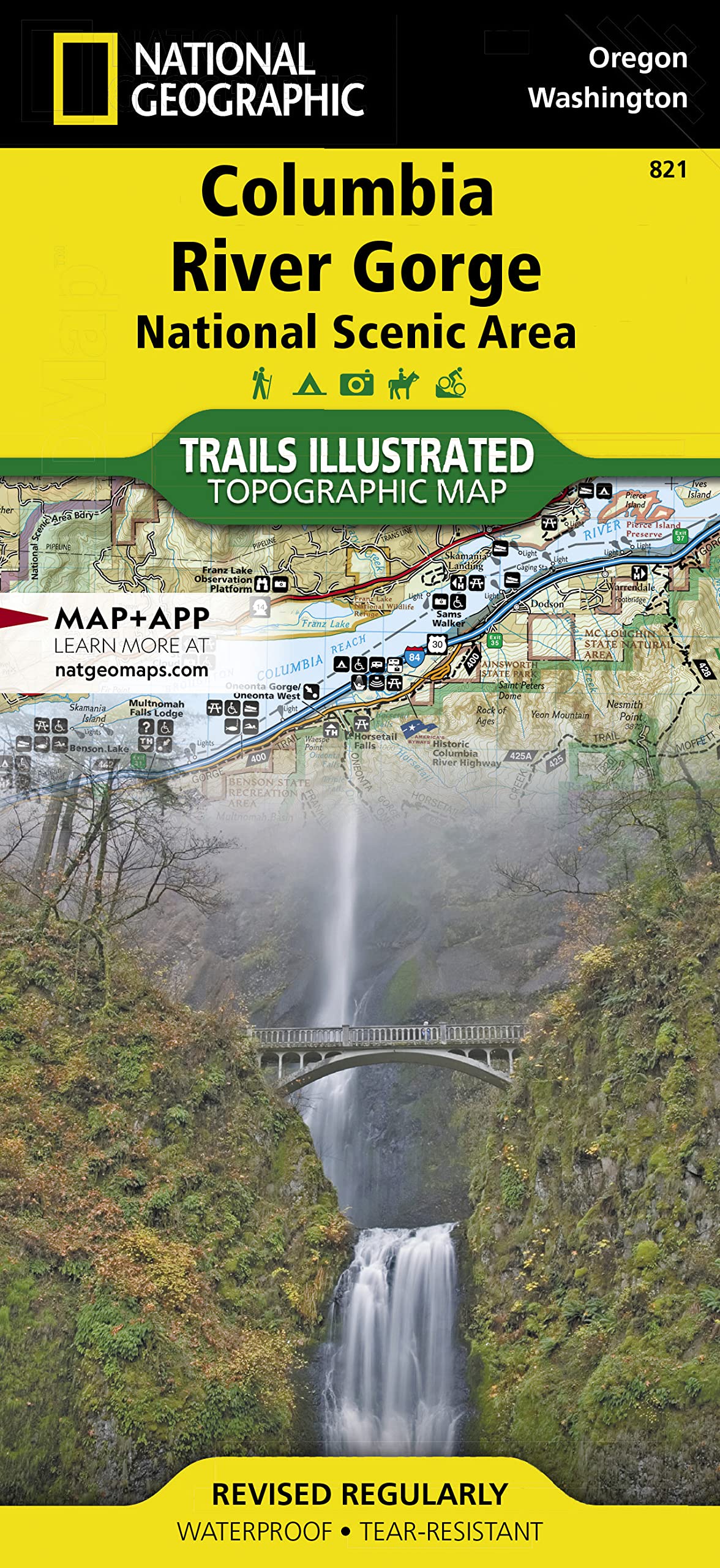 Columbia River Gorge National Scenic Area Map (National Geographic Trails Illustrated Map, 821)