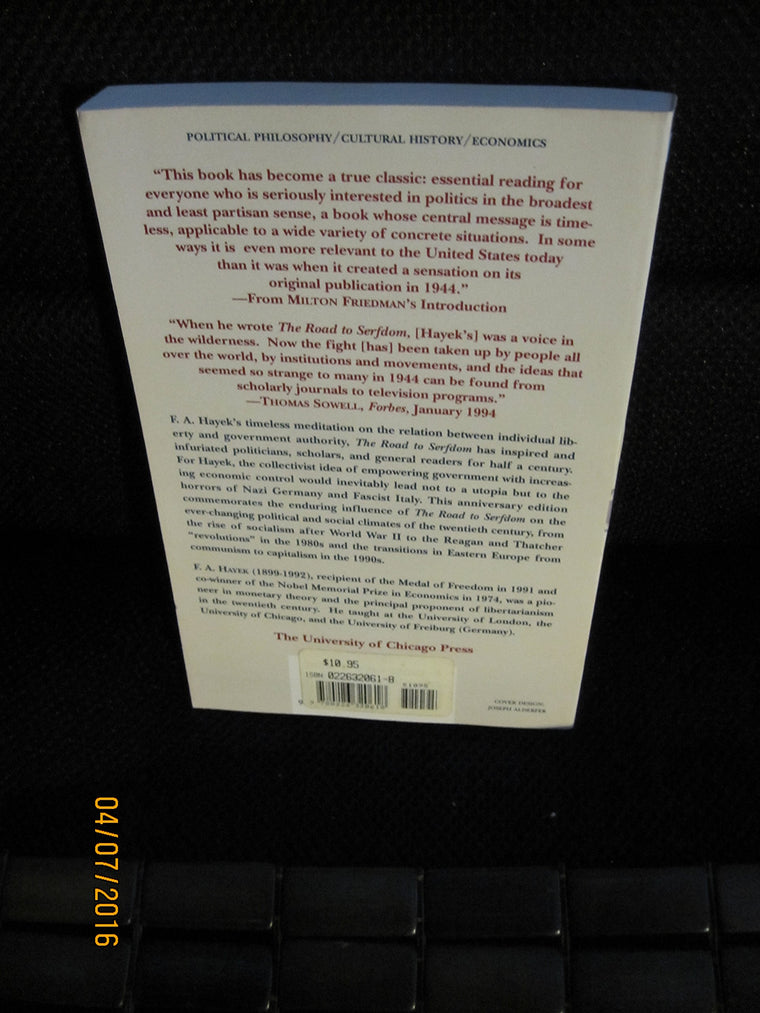 The Road to Serfdom: Fiftieth Anniversary Edition — back cover