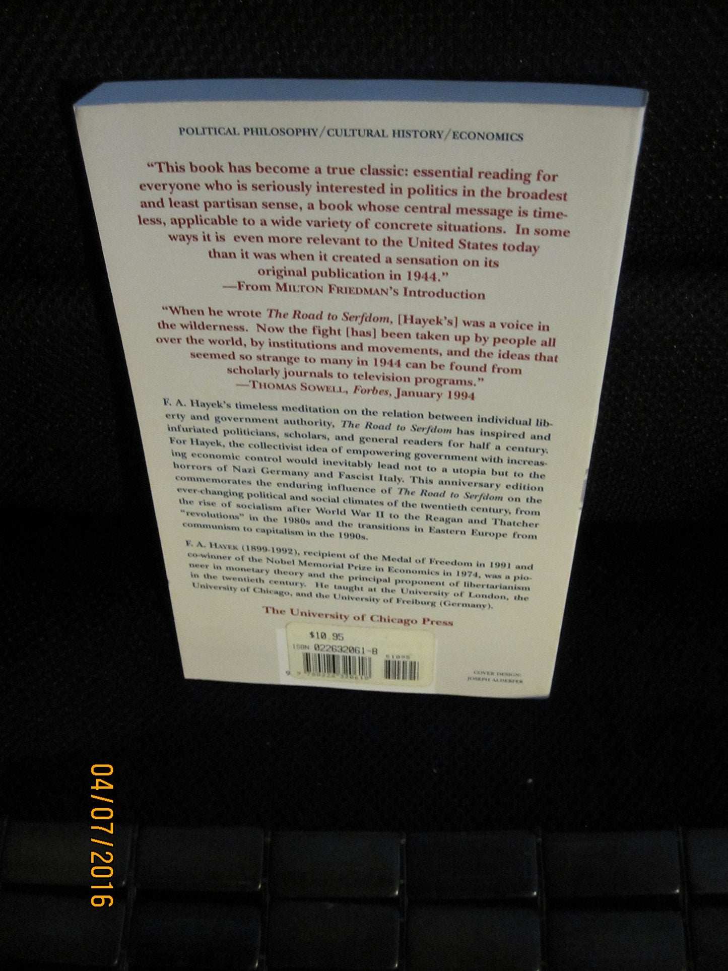 The Road to Serfdom: Fiftieth Anniversary Edition by F. A. H