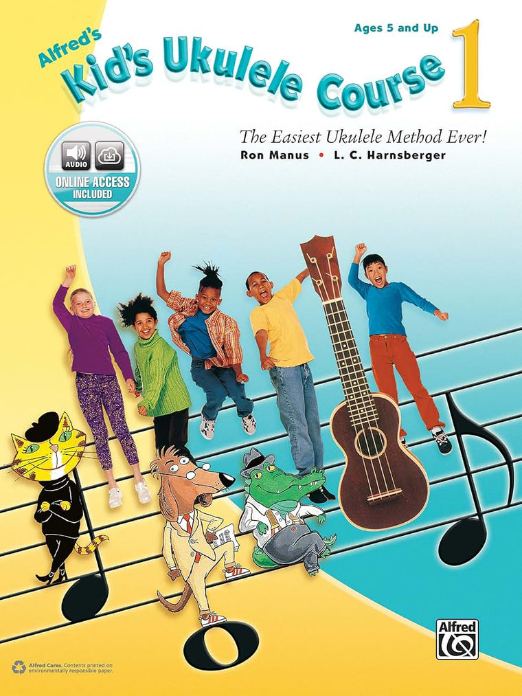 Alfred's Kid's Ukulele Course 1: The Easiest Ukulele Method Ever!, Book & Online Audio
