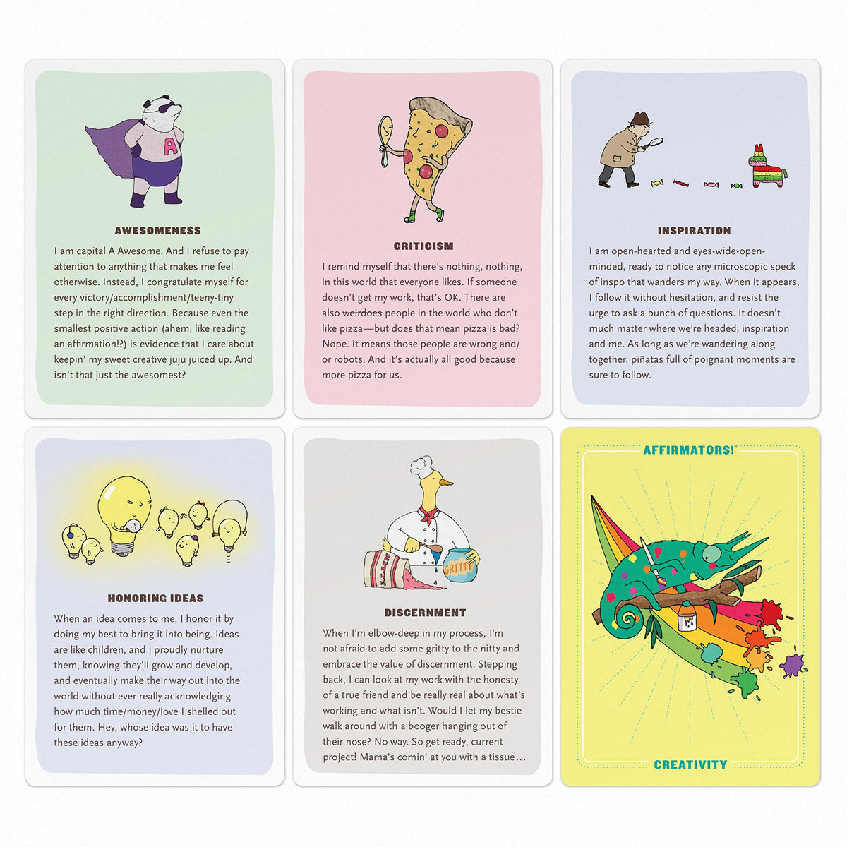 Affirmators! Creativity Deck: 50 Affirmation Cards to Help You Help Yourself - Without the Self-Helpy-Ness!
