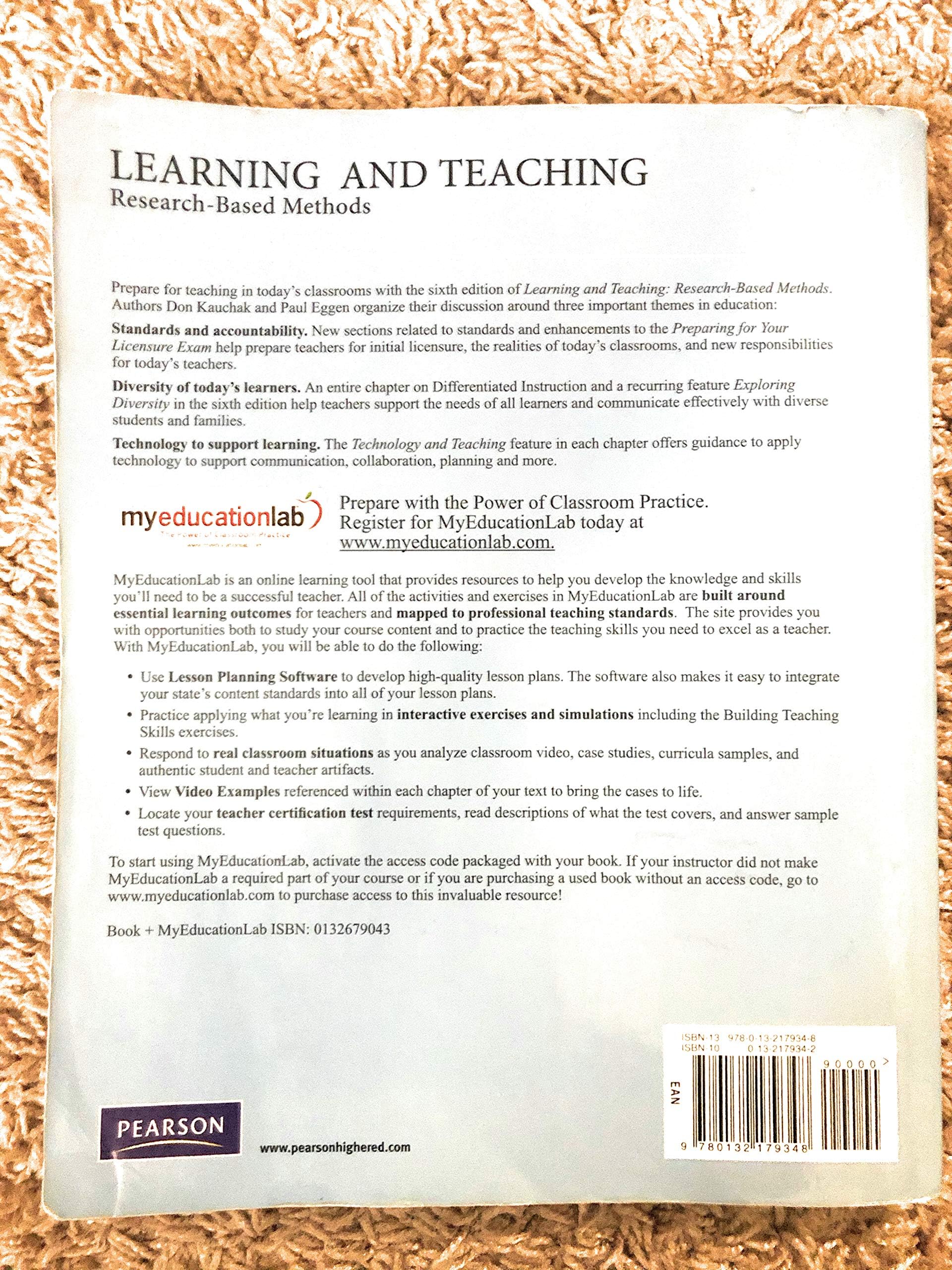 Learning and Teaching: Research-Based Methods (Myeducationlab)