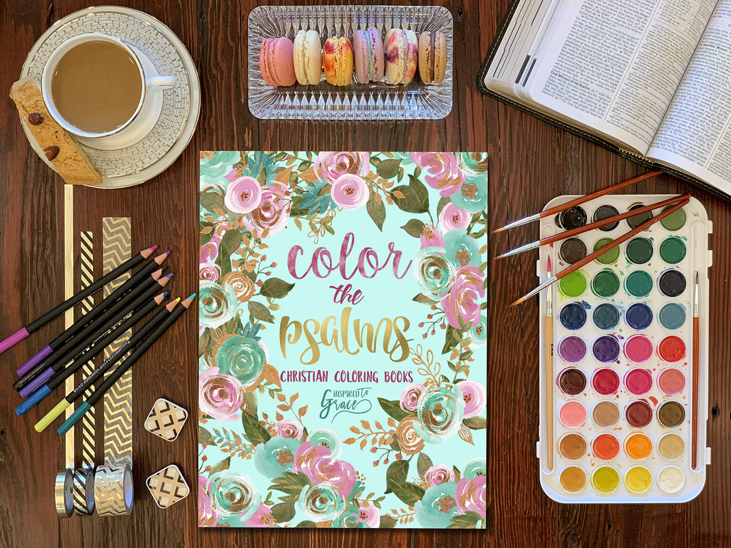 Color The Psalms: Inspired To Grace: Christian Coloring Books