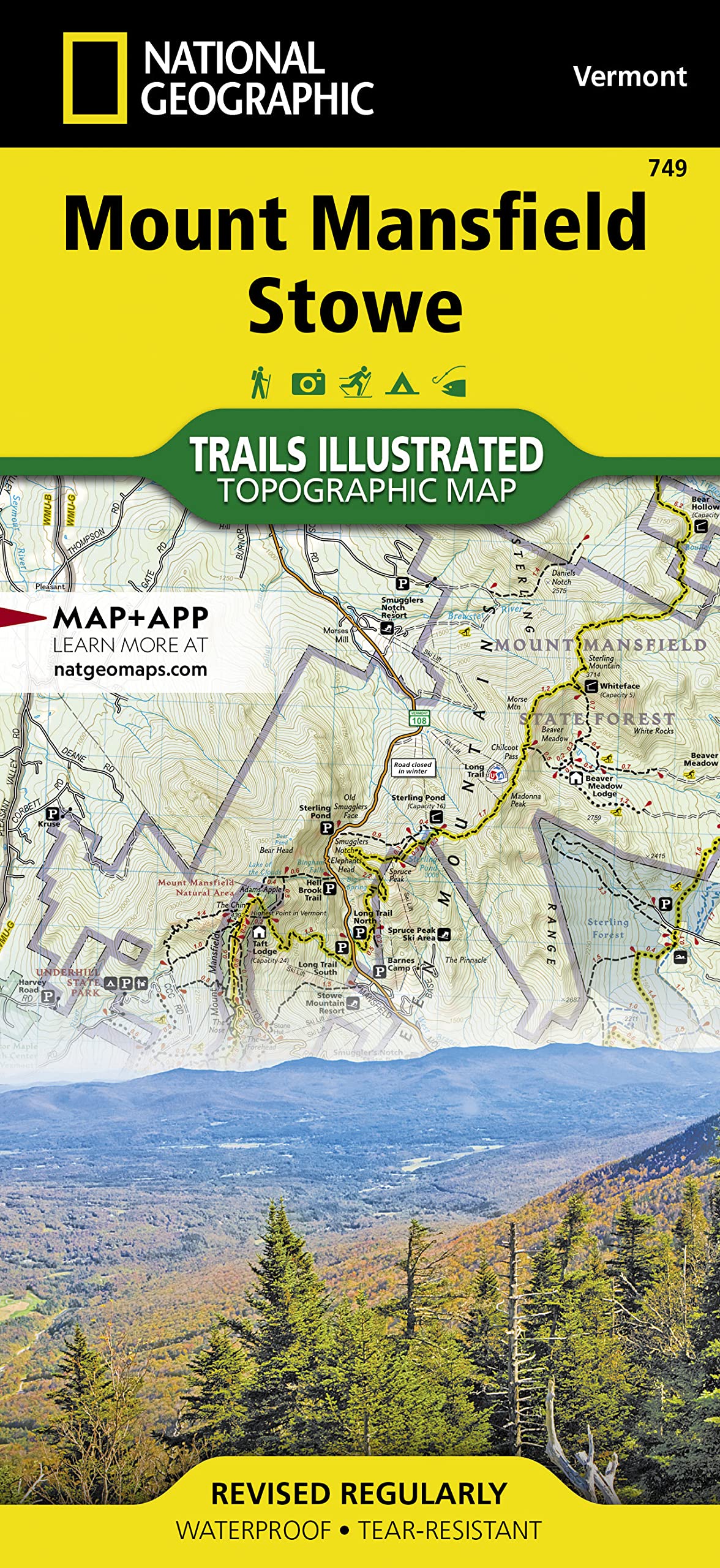Mount Mansfield, Stowe Map (National Geographic Trails Illustrated Map, 749)