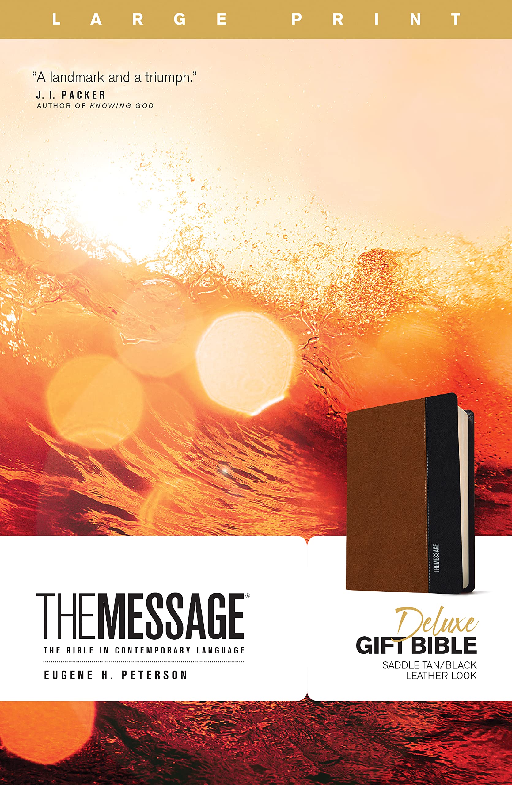 The Message Deluxe Gift Bible, Large Print (Leather-Look, Saddle Tan/Black): The Bible in Contemporary Language