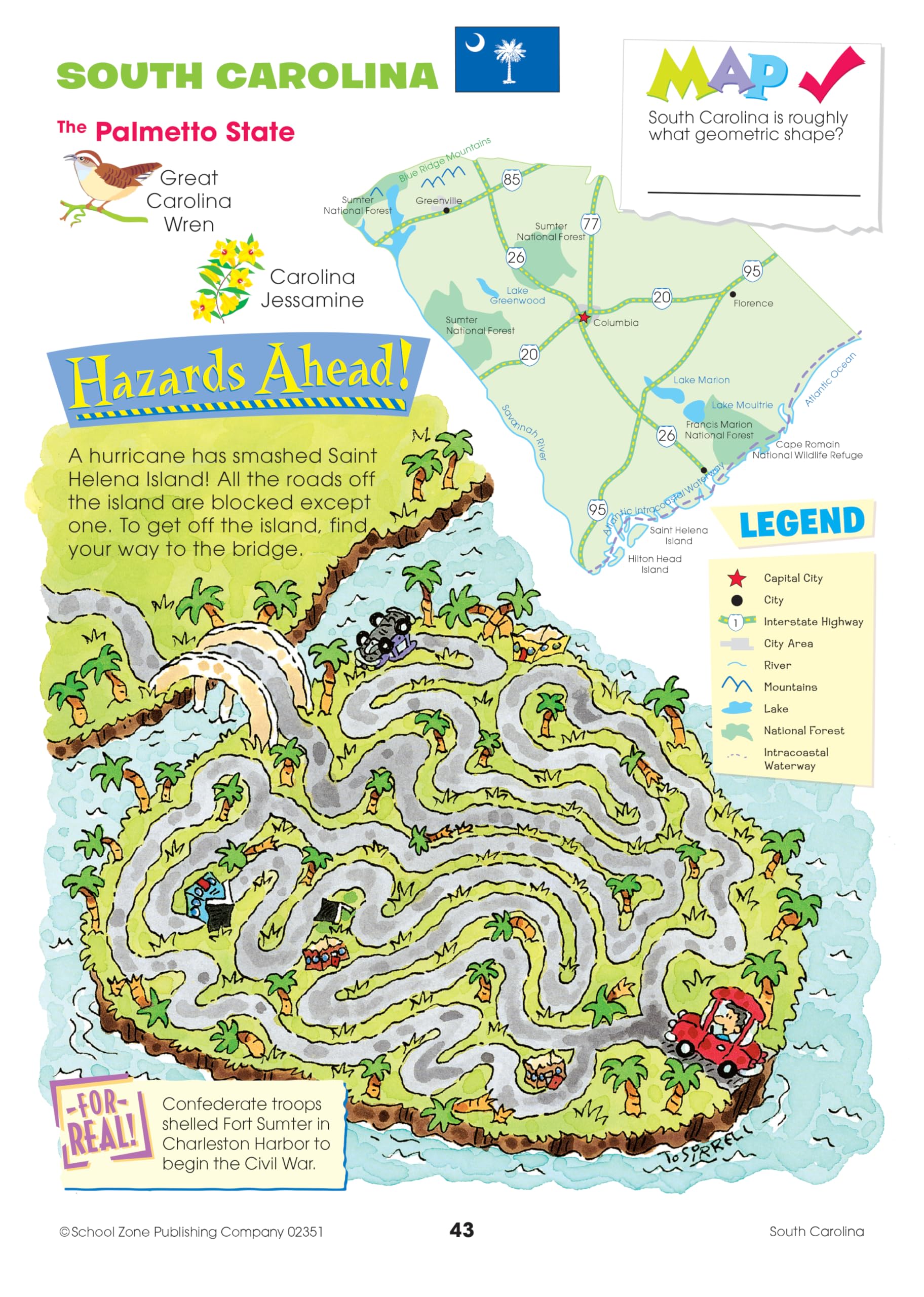 School Zone Travel the Great States Workbook: 64 Pages, 3rd Grade, Geography, Map-Reading, United States, Ages 8+ (Activity Zone Book Series)