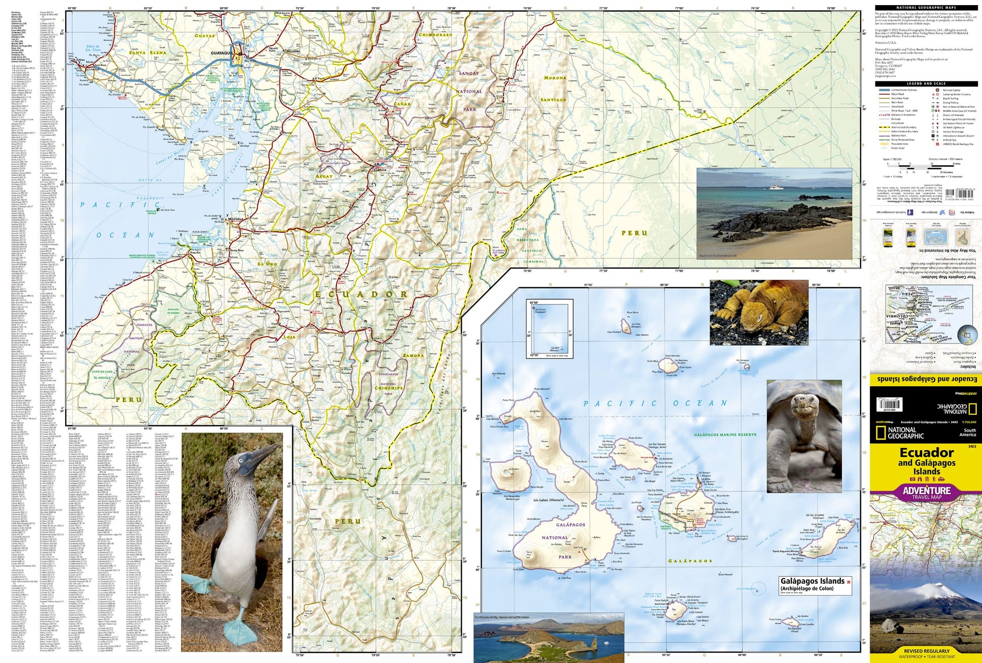 Ecuador and Galapagos Islands Map (National Geographic Adventure Map, 3403)
