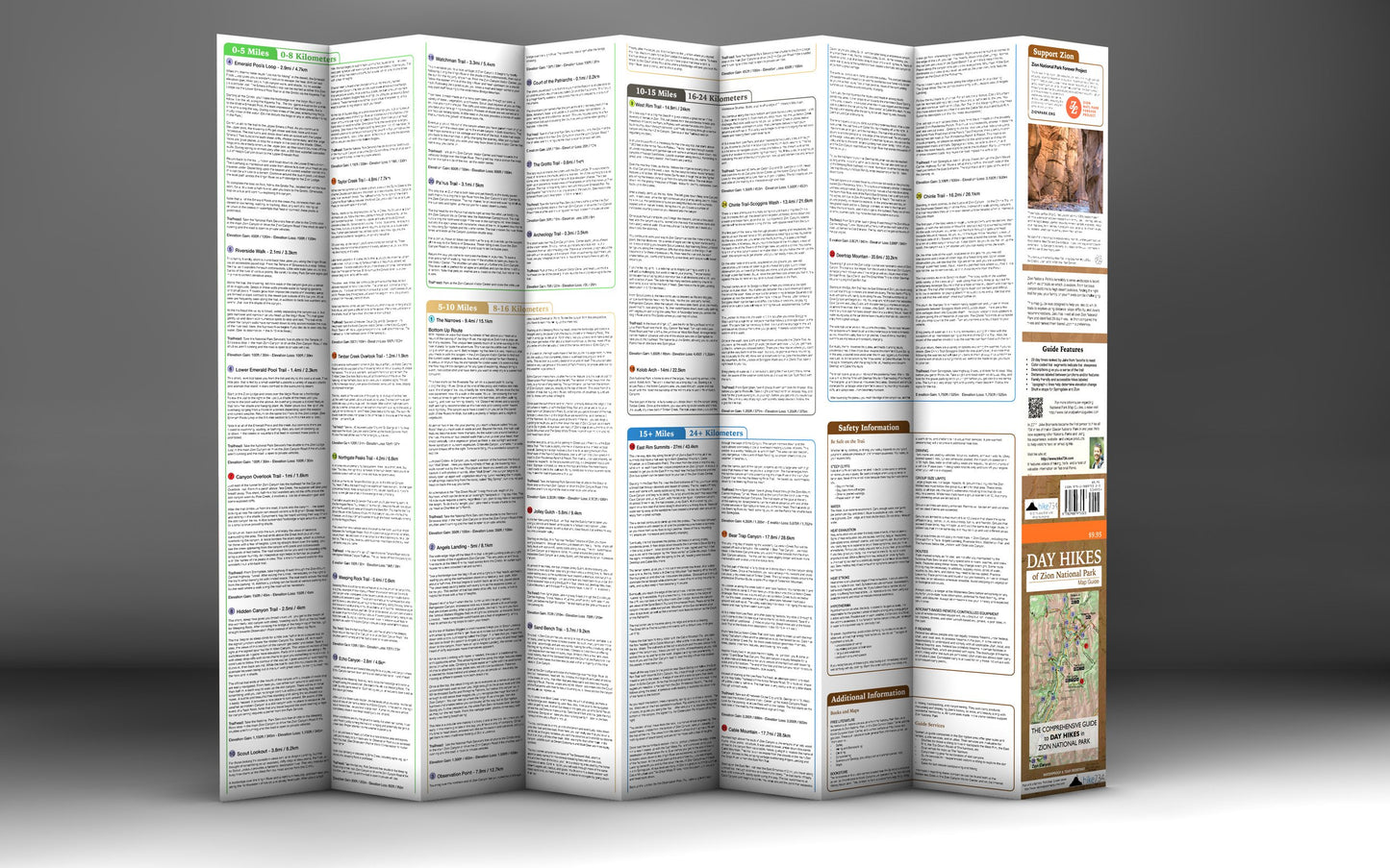 Day Hikes of Zion National Park Map Guide