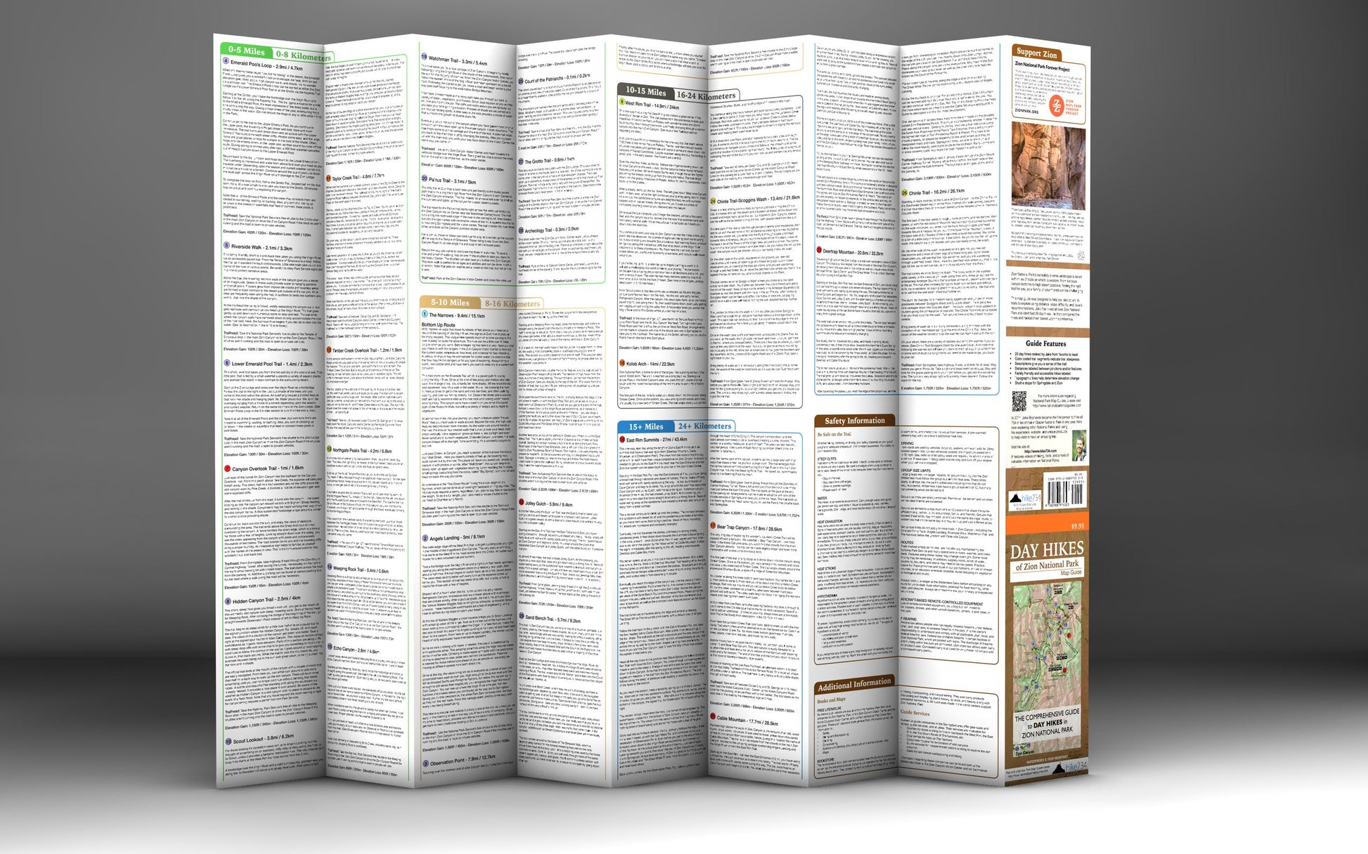 Day Hikes of Zion National Park Map Guide