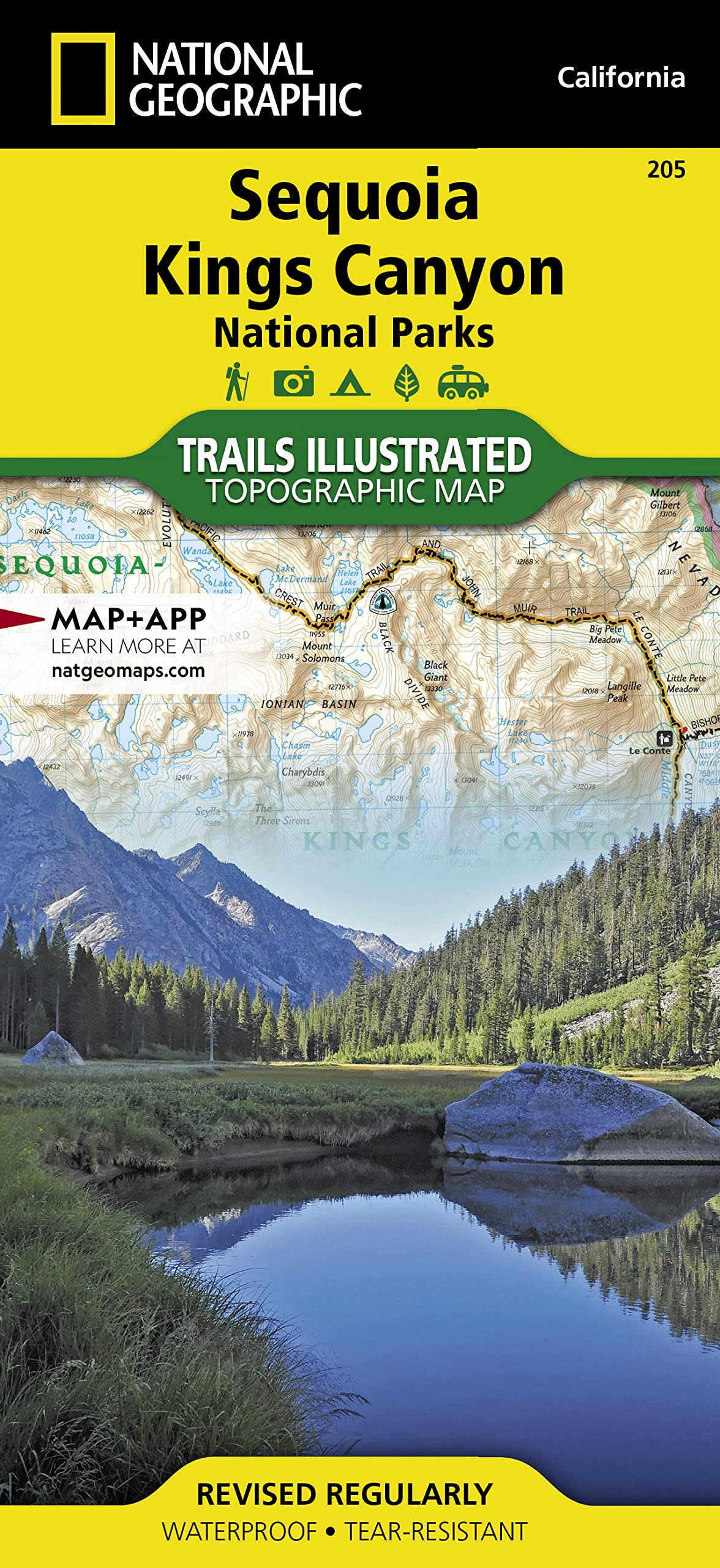 Sequoia and Kings Canyon National Parks Map (National Geographic Trails Illustrated Map, 205)