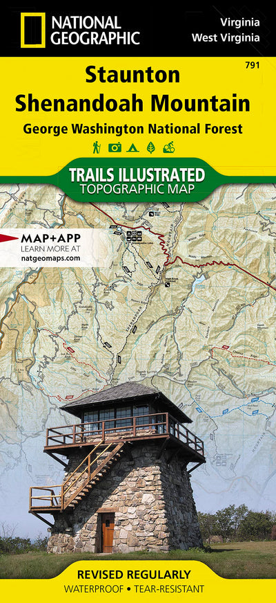 Staunton/Shenandoah Mountain, George Washington National Forest Hiking Map