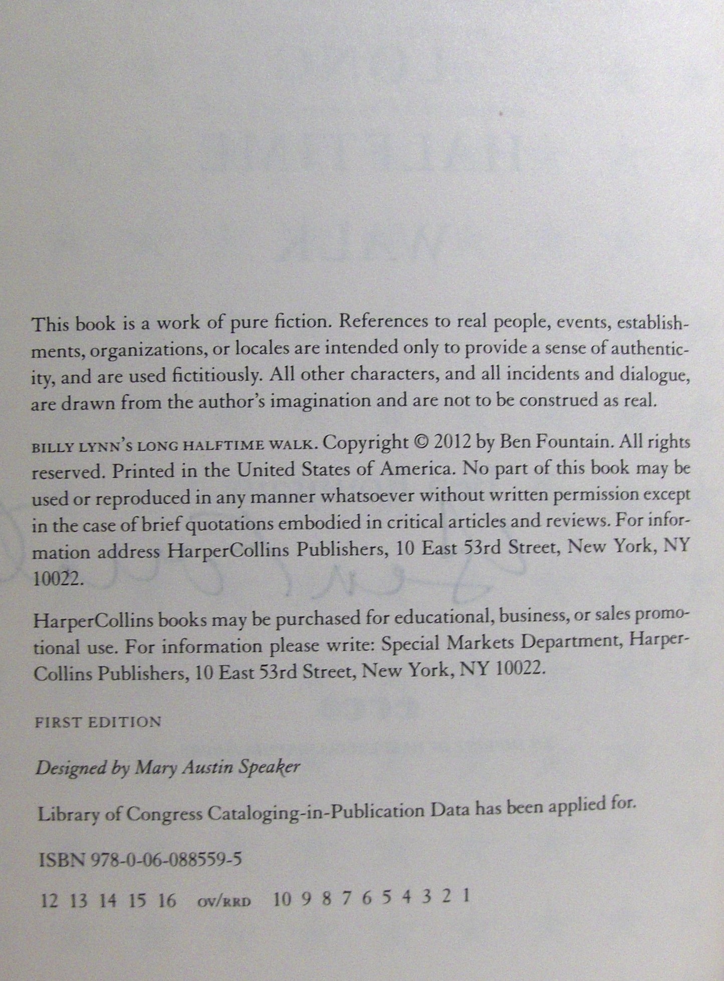 Billy Lynn's Long Halftime Walk by Ben Fountain