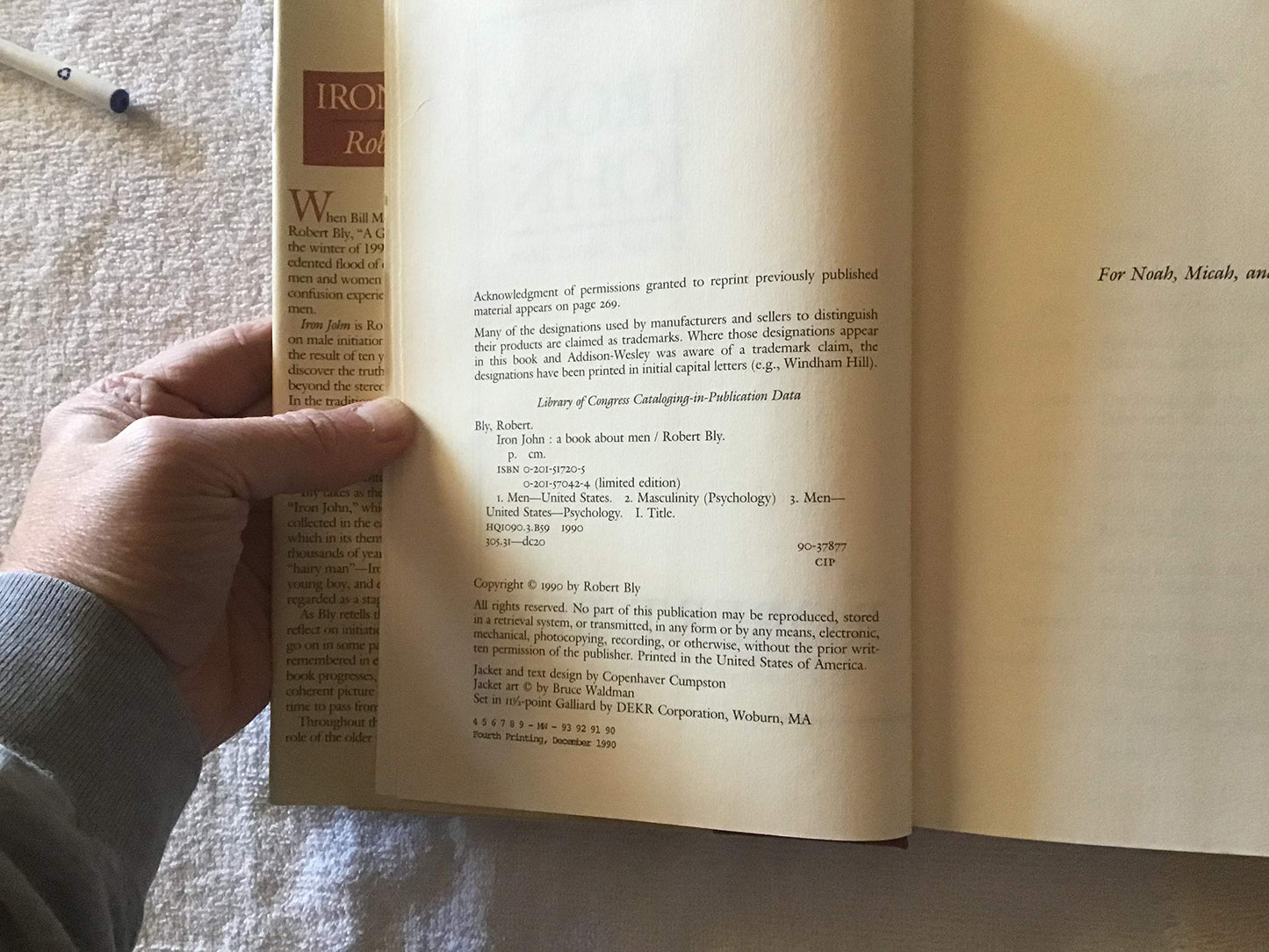 Iron John: A Book About Men by Robert Bly (1990) Hardcover