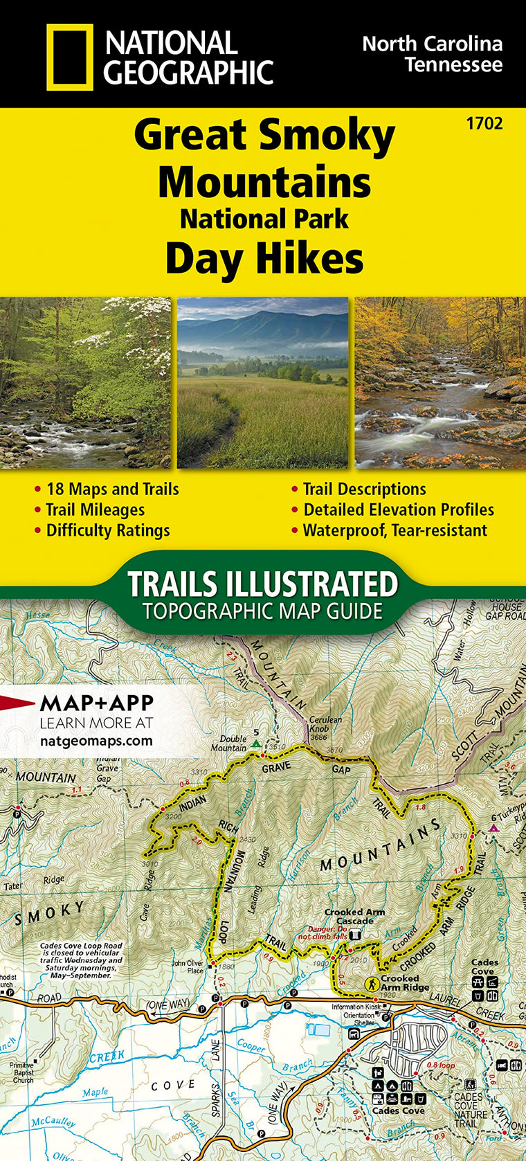 Great Smoky Mountains National Park Day Hikes Map (National Geographic Topographic Map Guide, 1702)