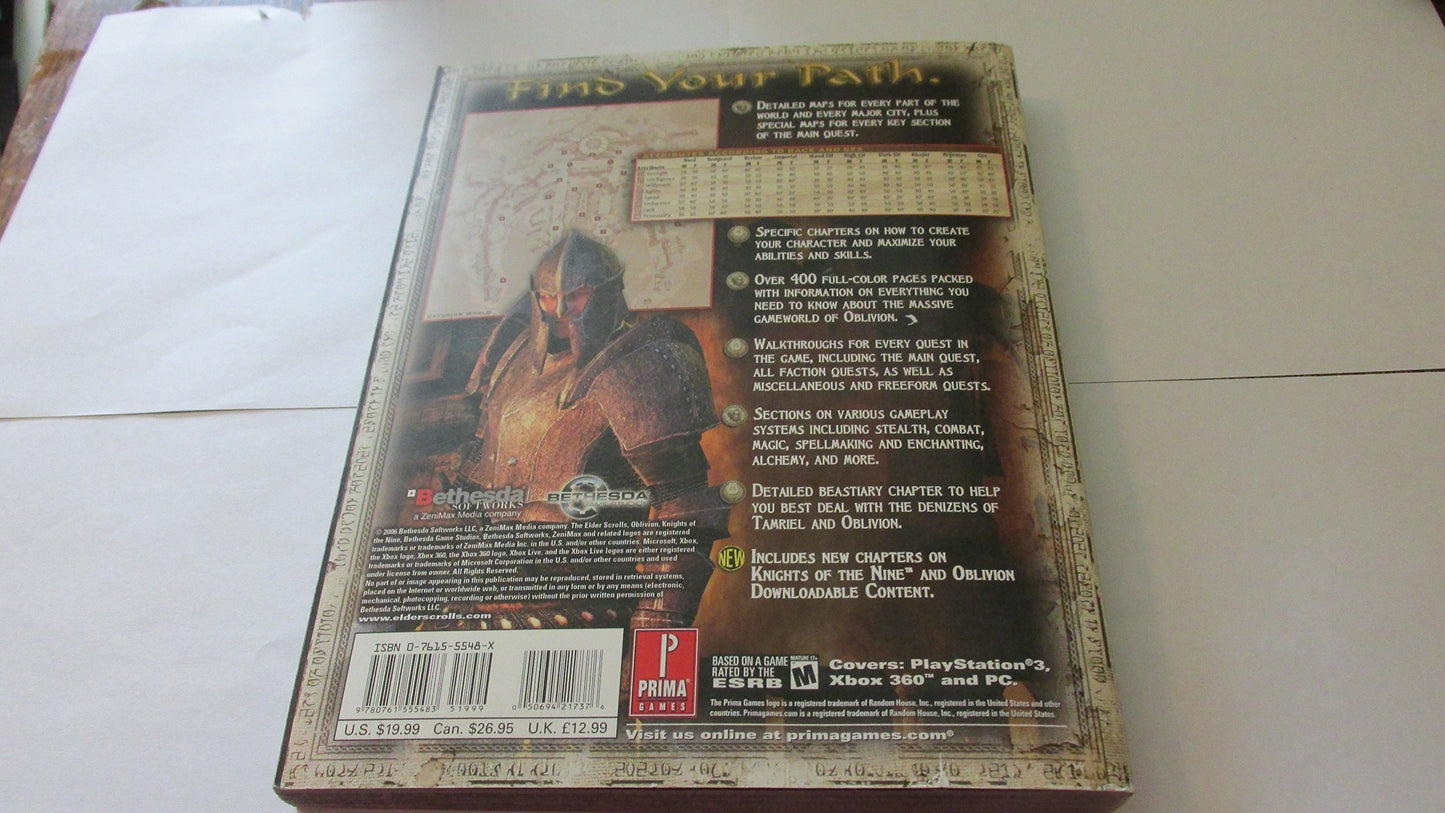 The Elder Scrolls IV Oblivion Official Game Guide, Covers All