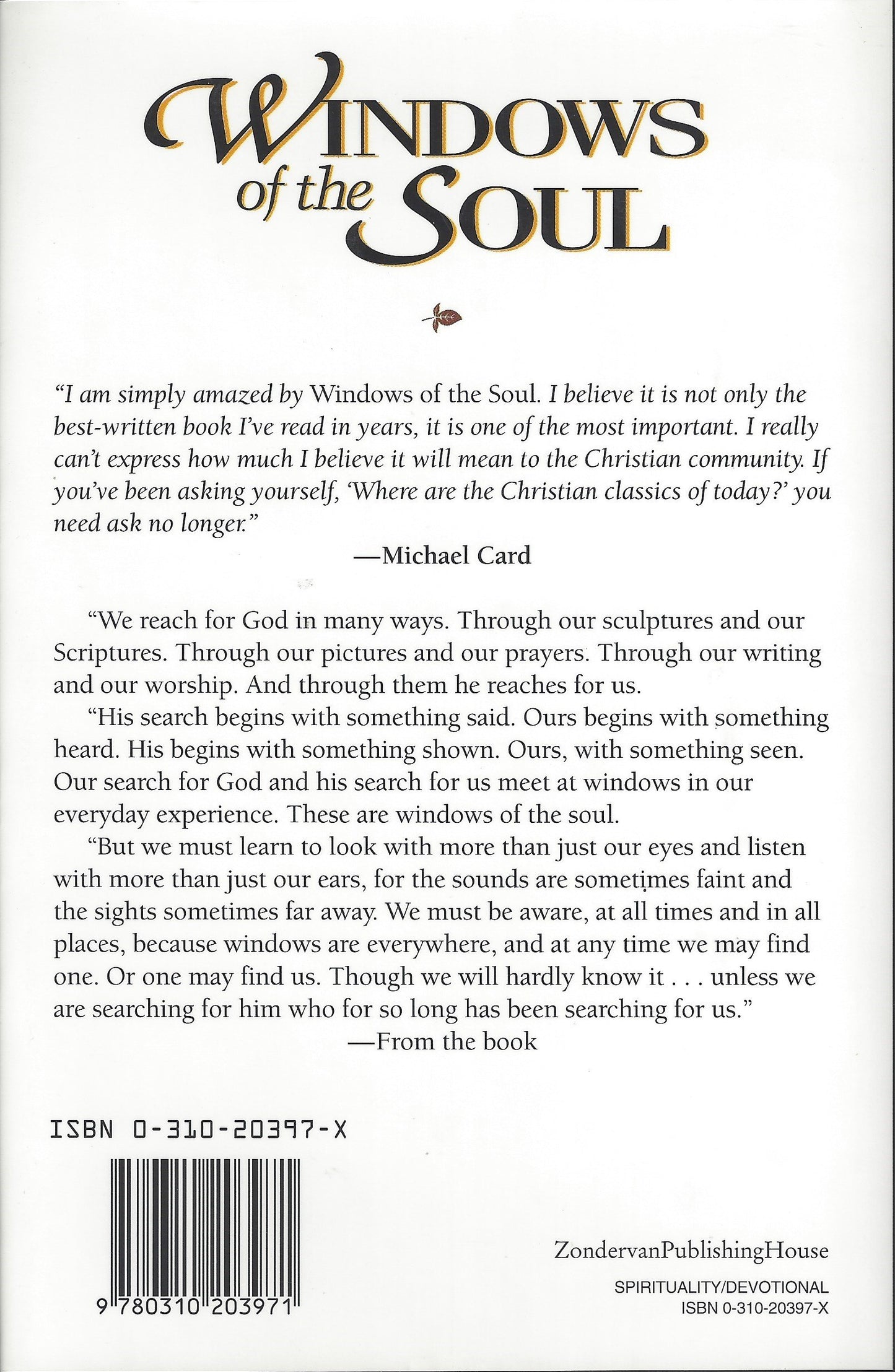 Windows of the Soul: Experiencing God in New Ways