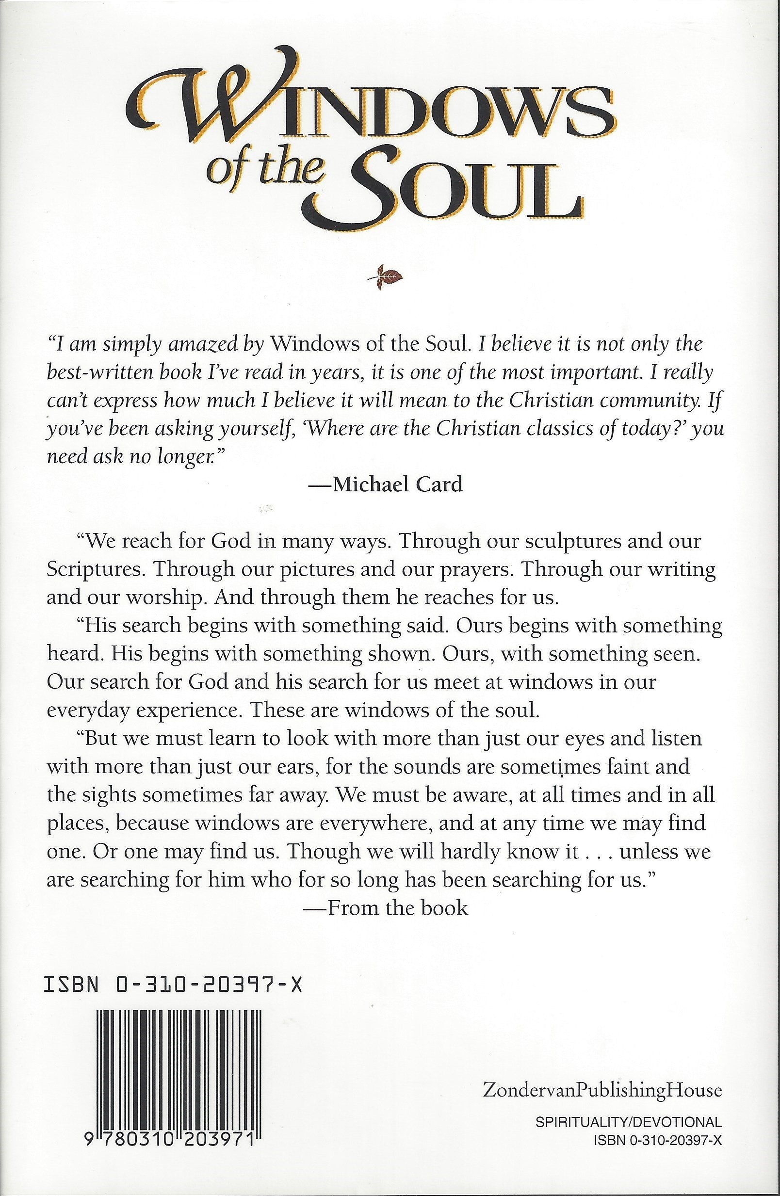 Windows of the Soul: Experiencing God in New Ways