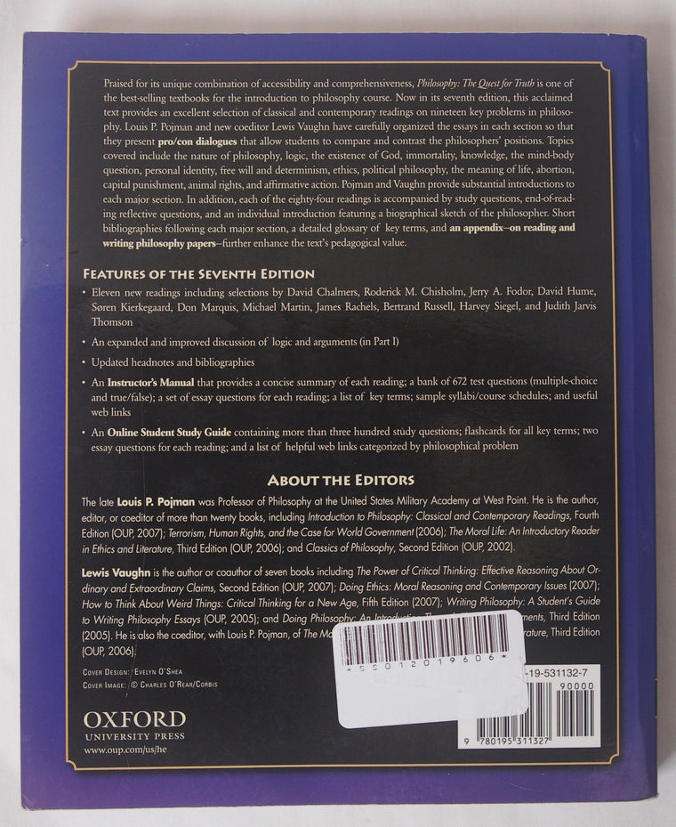 Philosophy: The Quest for Truth — back cover