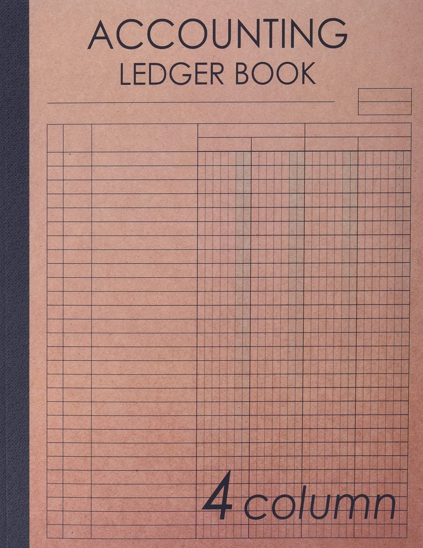 Accounting Ledger Book 4 Column: 120 pages , 8.5 x 11 inches ( large size ) , Brown craft paper style cover : Simple / General Accounting Ledger Book for Bookkeeping