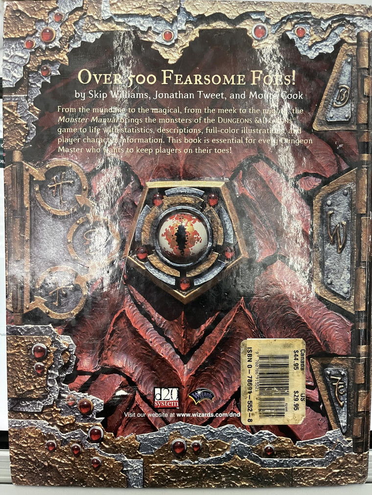Monster Manual: Core Rulebook III (Dungeons & Dragons) — back cover