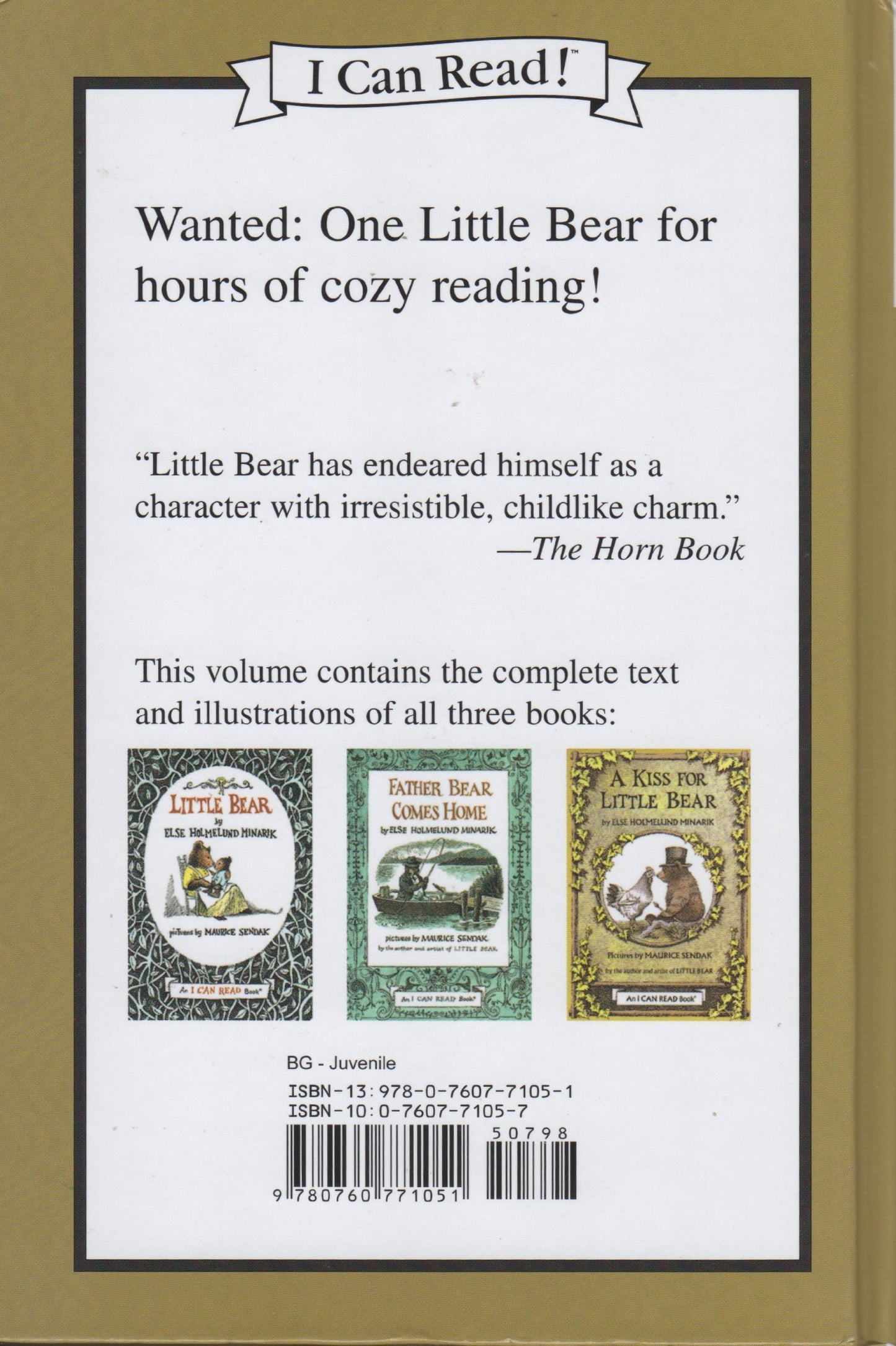 Adventures of Little Bear (An I Can Read Book): Little Bear, Father Bear Comes Home, and A Kiss for Little Bear