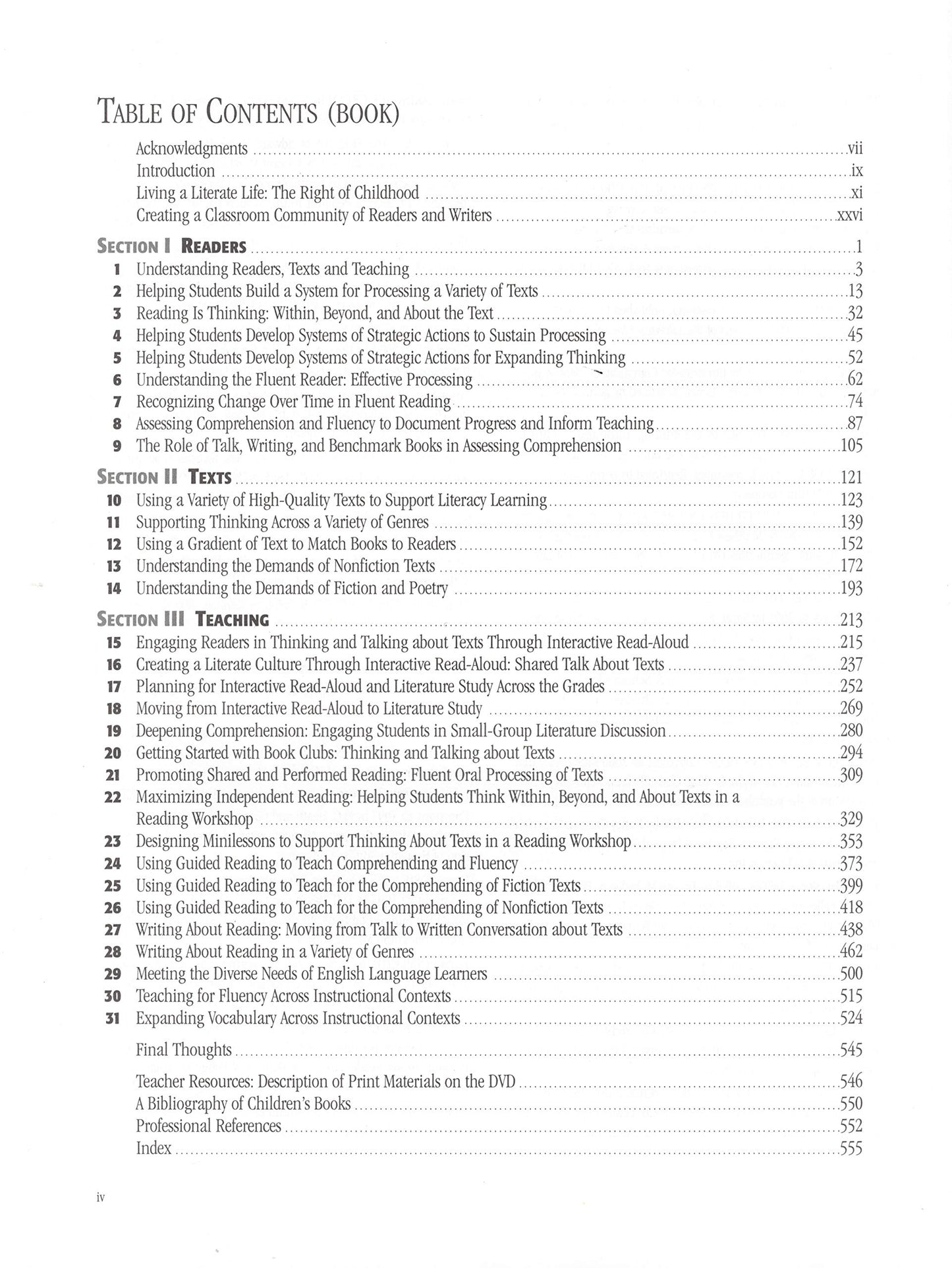 Teaching for Comprehending and Fluency: Thinking, Talking, and Writing About Reading, K-8 (F&P Professional Books & Multi)