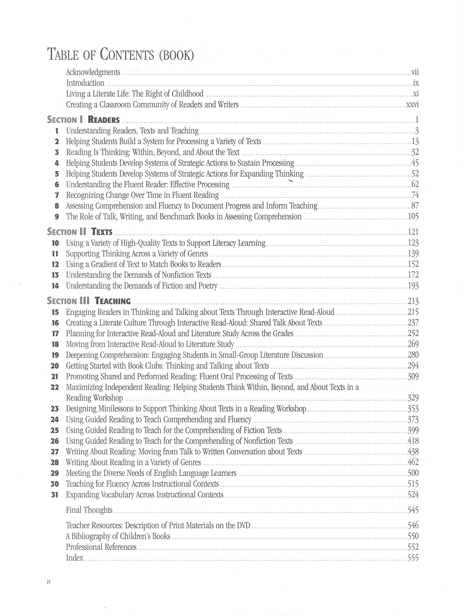 Teaching for Comprehending and Fluency: Thinking, Talking, and Writing About Reading, K-8 (F&P Professional Books & Multi)