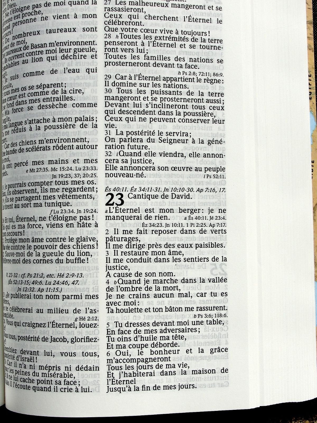 French Bible Segond 1910 Black Hardcover Handheld Size Red