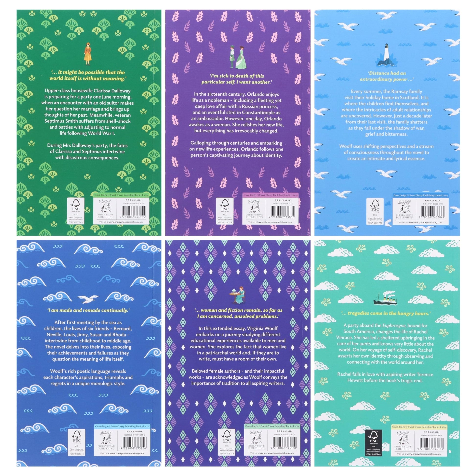 The Virginia Woolf Collection 6 Books set (A Room Of One's Own, Mrs Dalloway, Voyage out, The Waves, To The Lighthouse, Orlando)