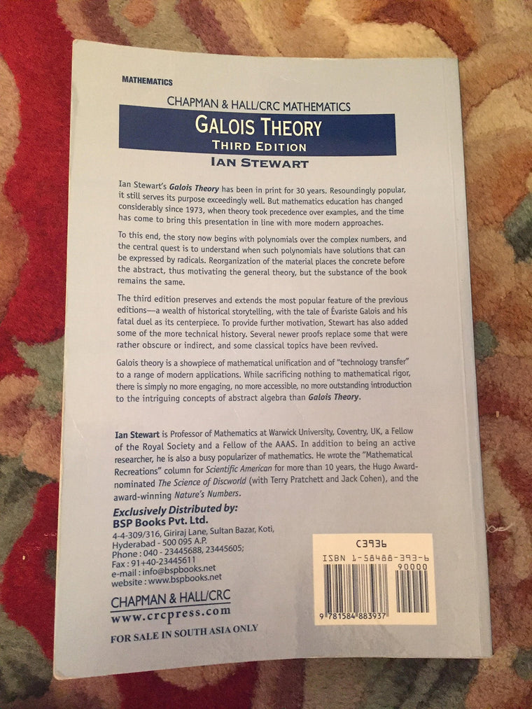 Galois Theory, Third Edition (Chapman Hall/Crc Mathematics) — back cover