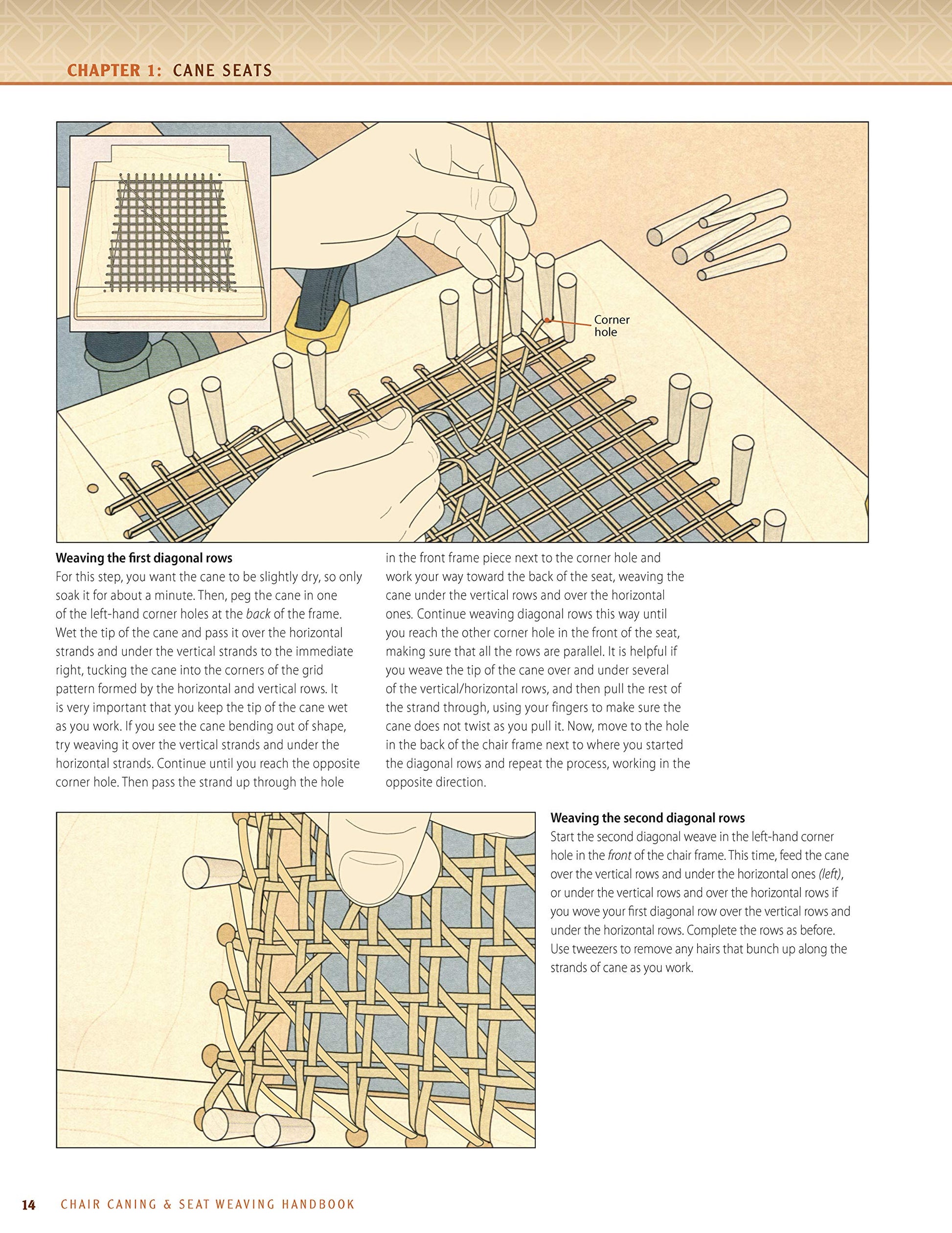 Chair Caning & Seat Weaving Handbook: Illustrated Directions for Cane, Rush, and Tape Seats (Fox Chapel Publishing) Step-by-Step Techniques to Restore and Repair Antique or Worn Out Chairs